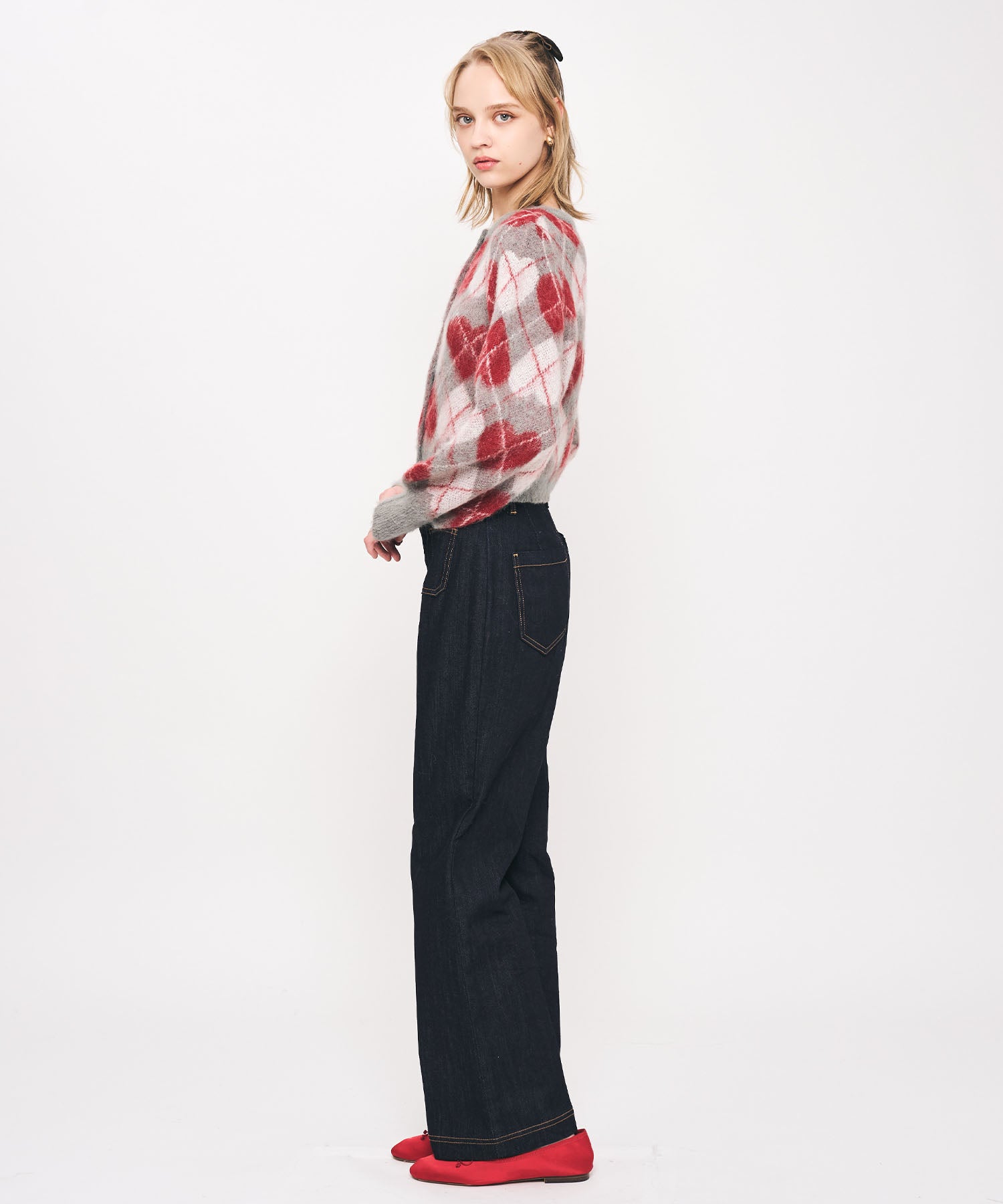 ハートアーガイルカーディガン