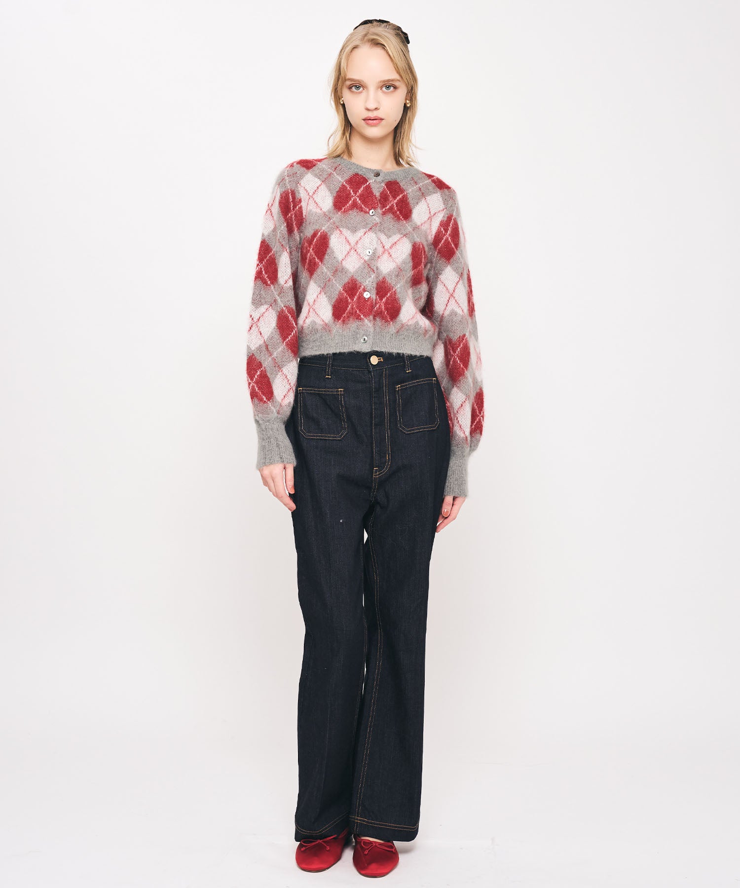 ハートアーガイルカーディガン