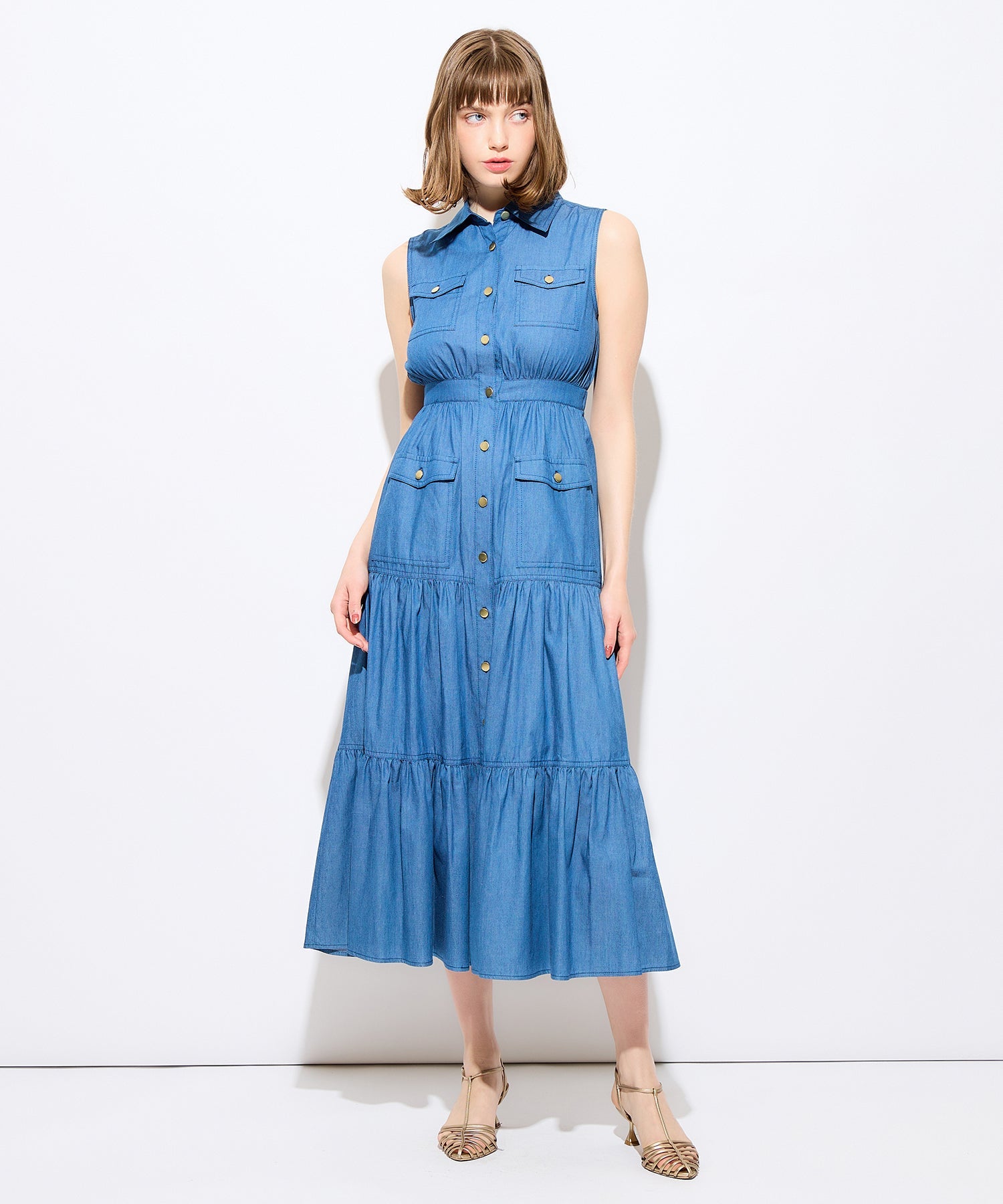 Denim tiered dress