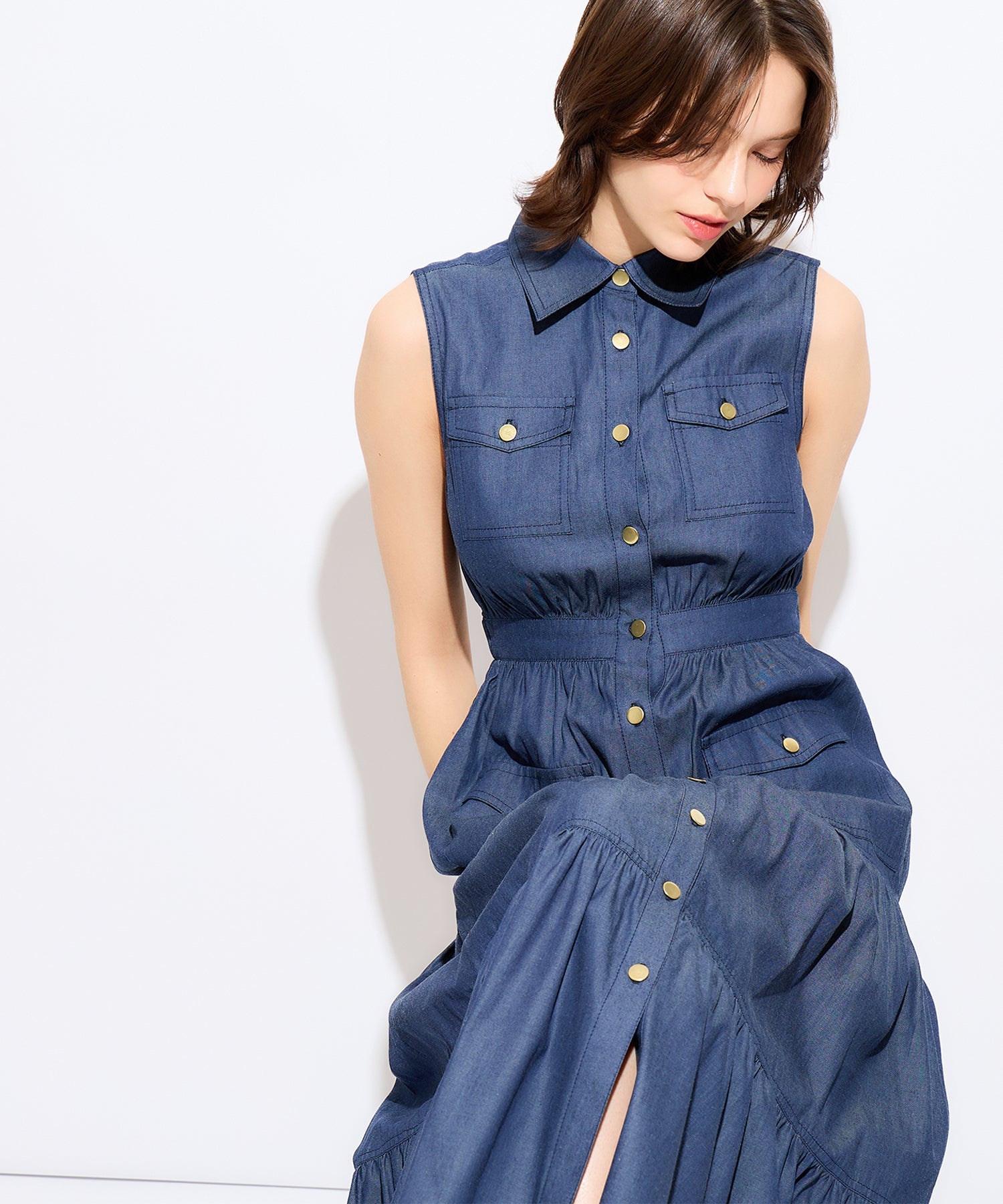 Denim tiered dress