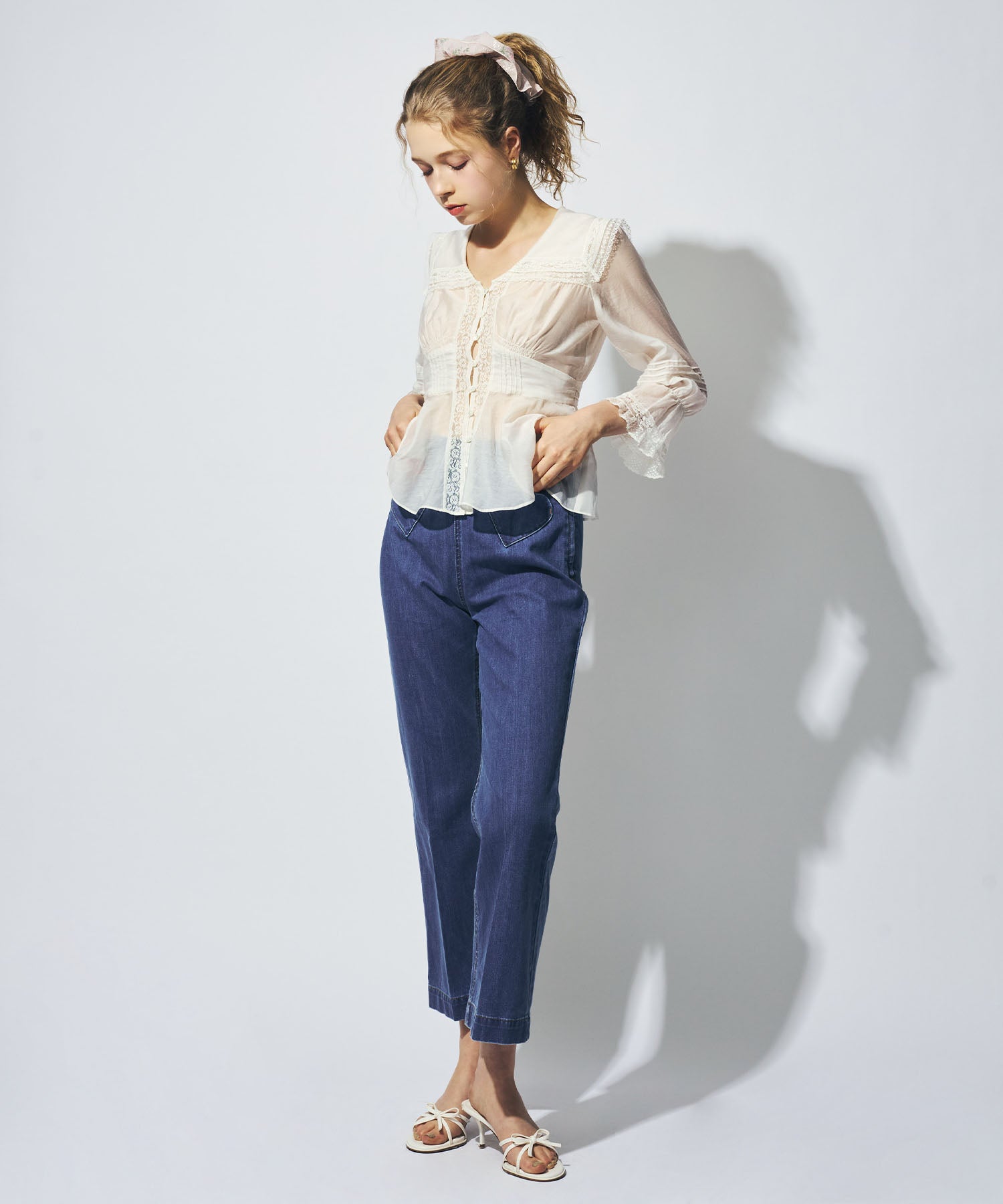 【予約】セーラーカラーレースブラウス