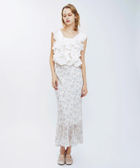 フルールラメシフォンスカート