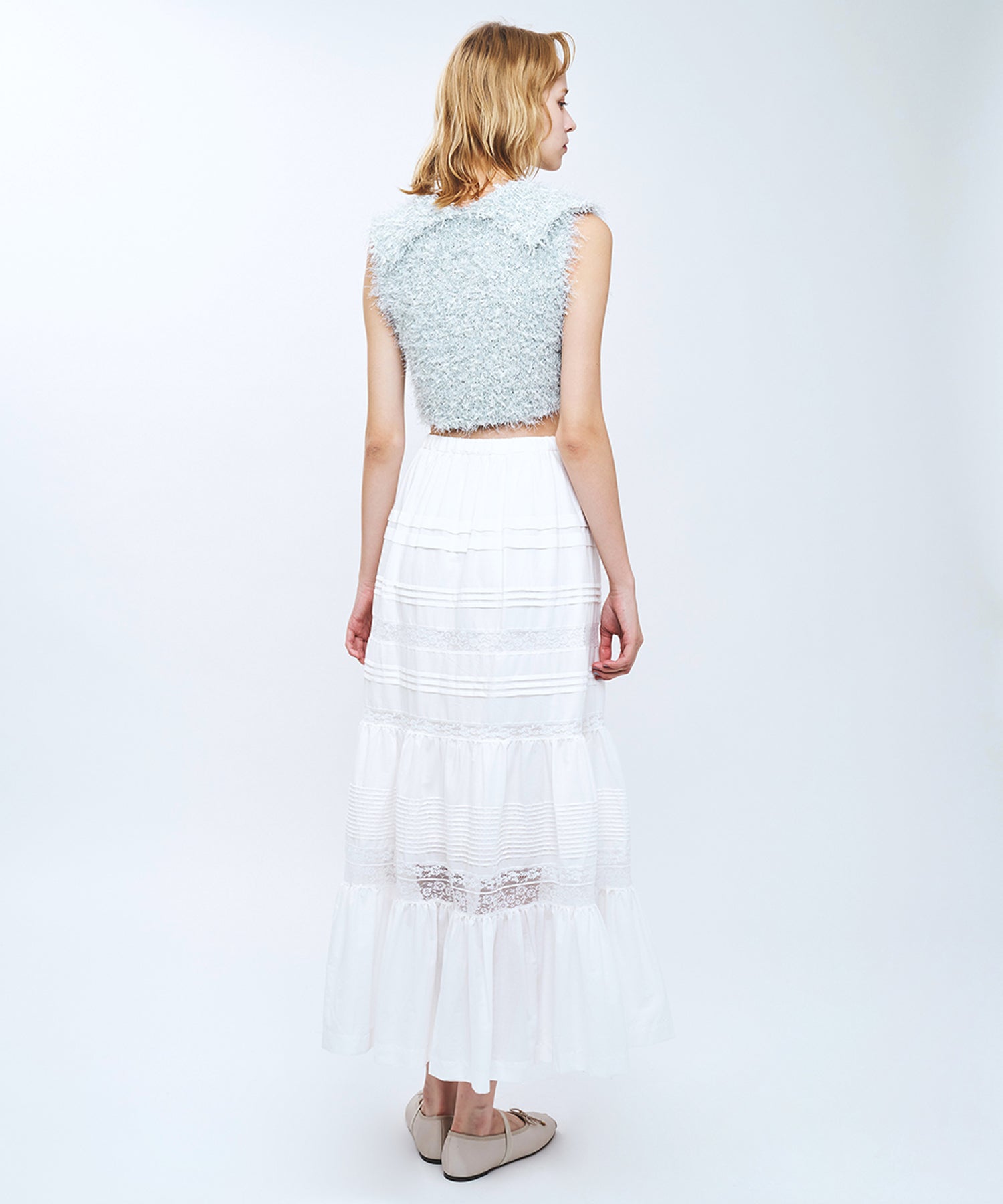 リボンシャギーカラーニット