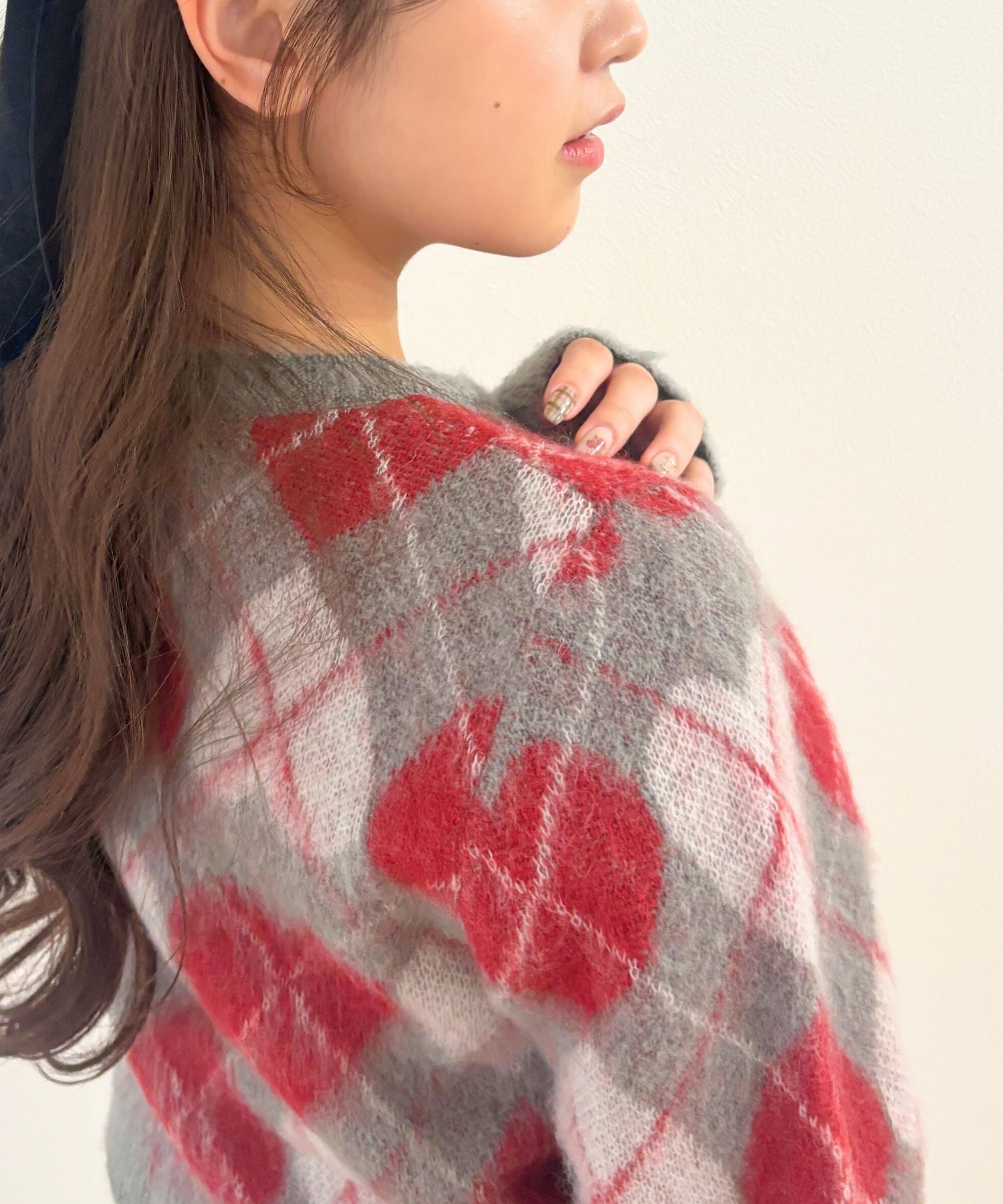 ハートアーガイルカーディガン