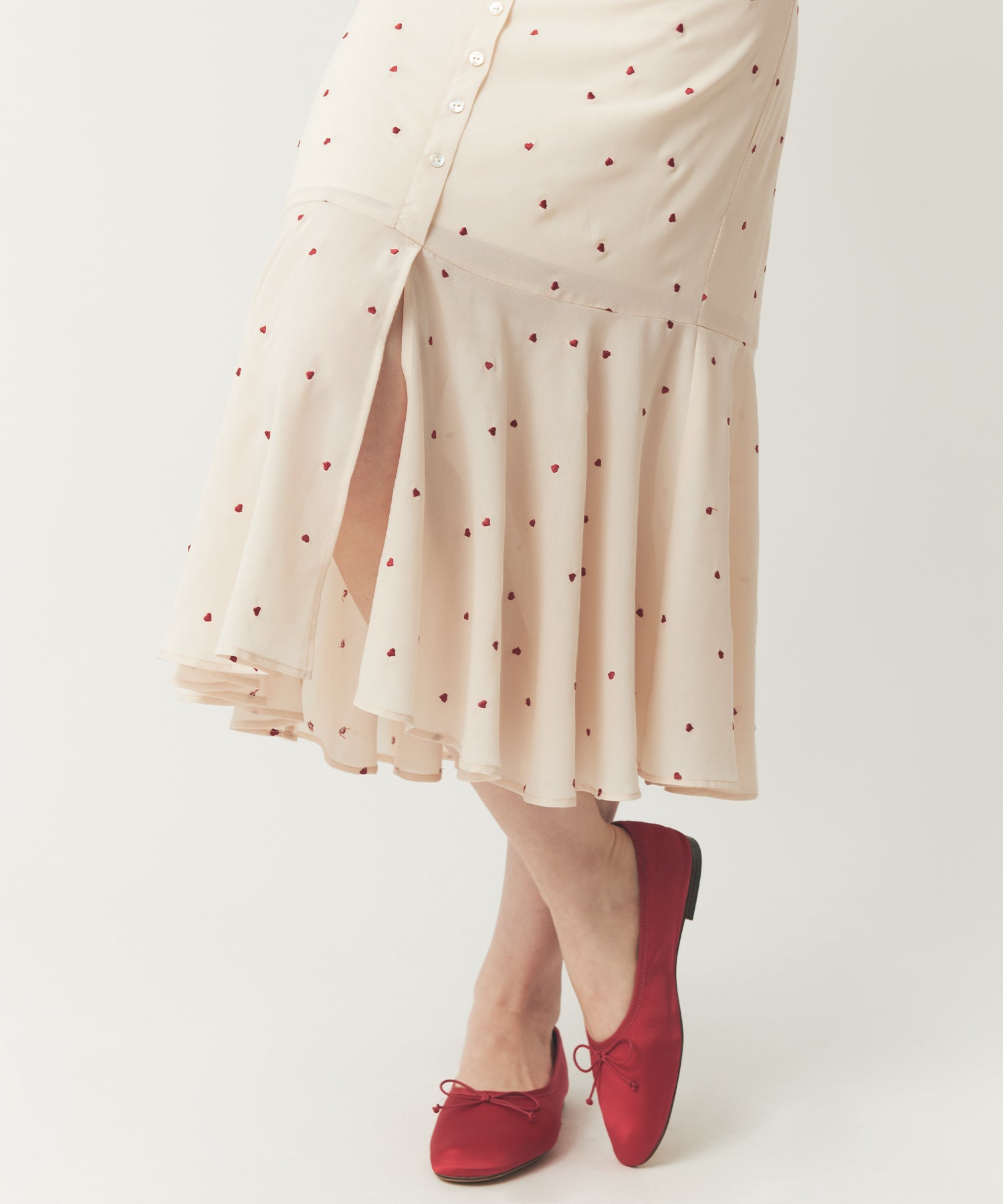 シフォンハート刺繍ワンピース