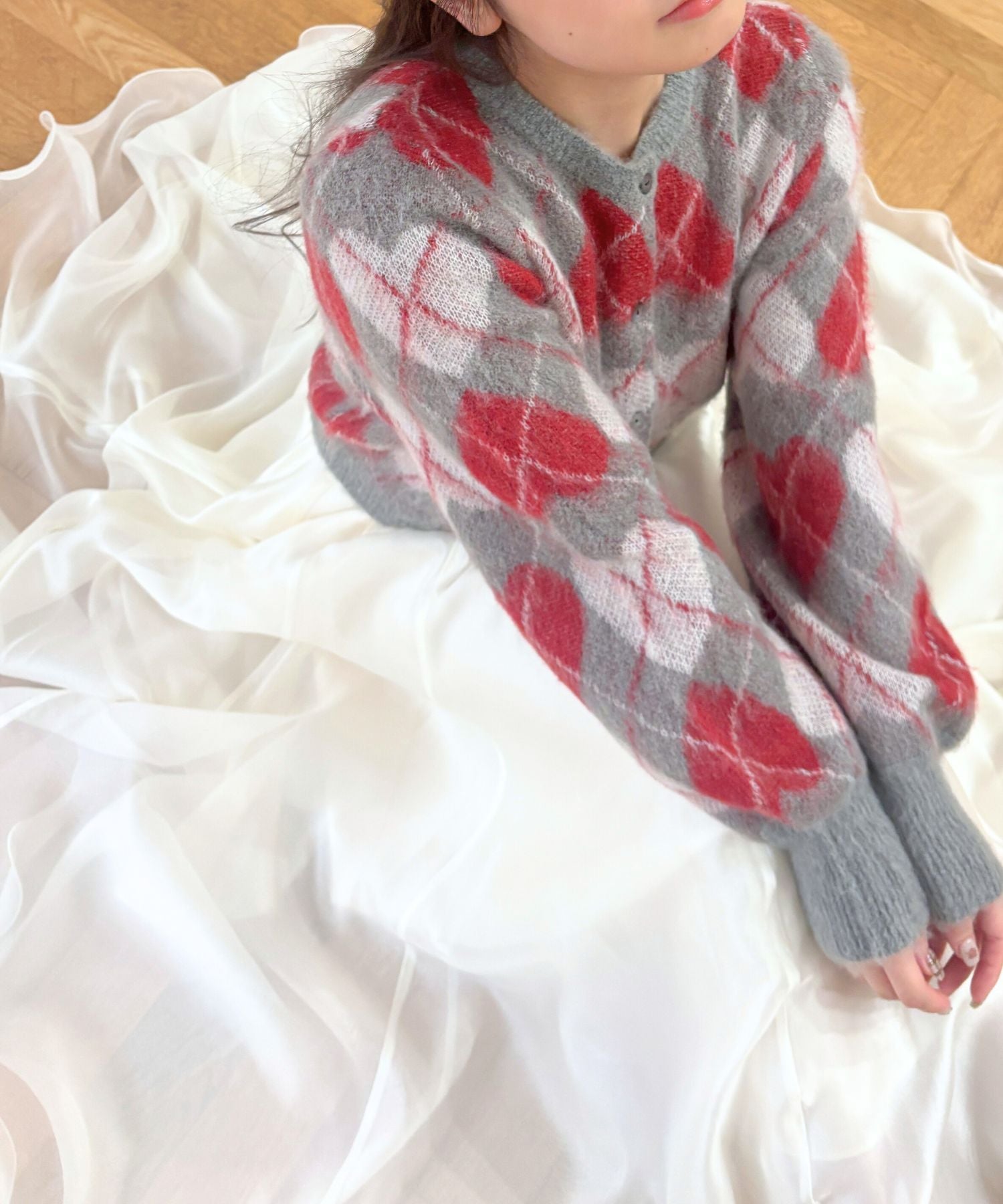 ハートアーガイルカーディガン