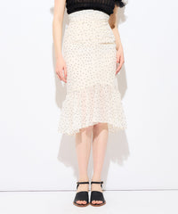 Flocked Dot Lady Skirt