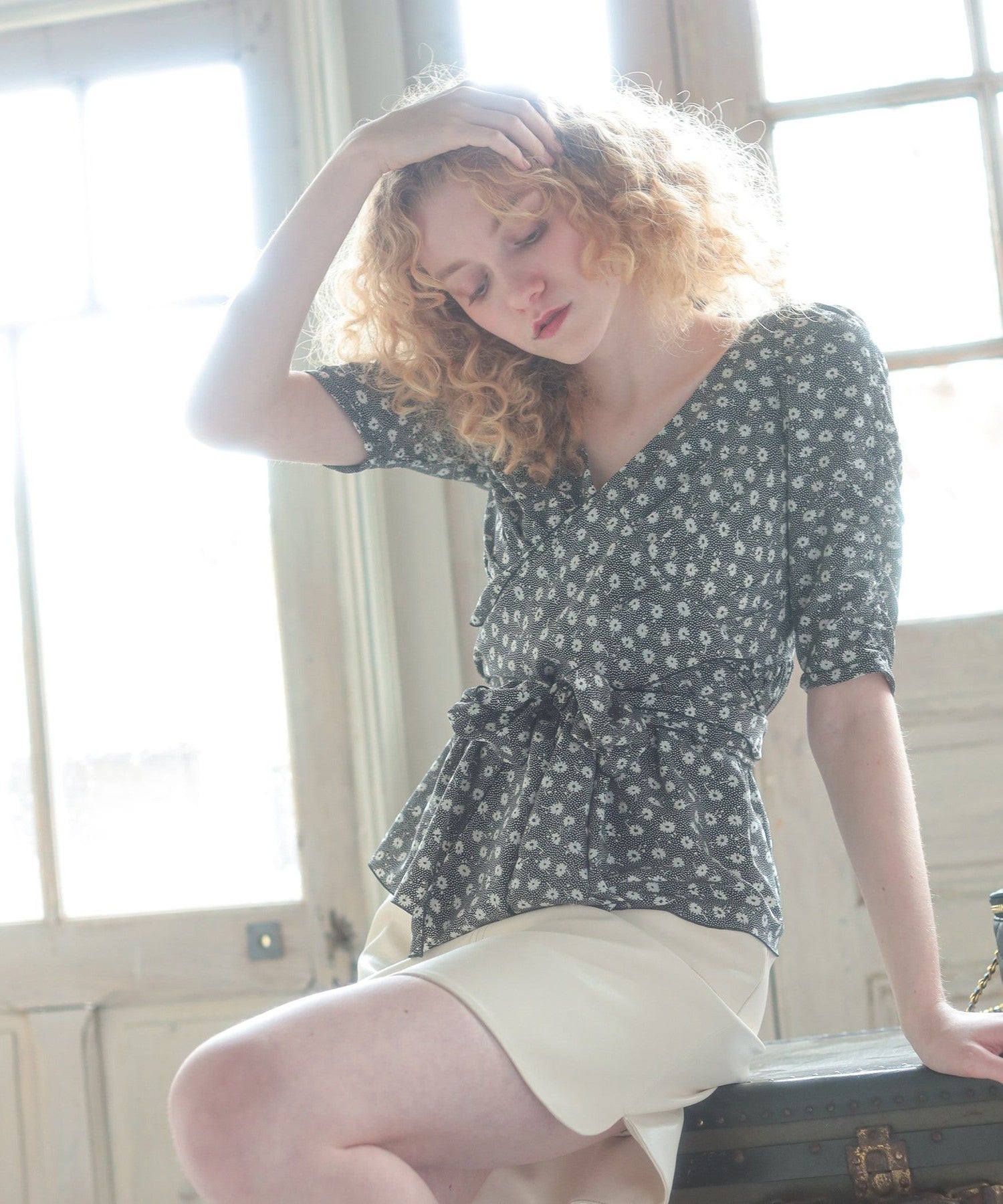 Fleur dot cache-coeur blouse