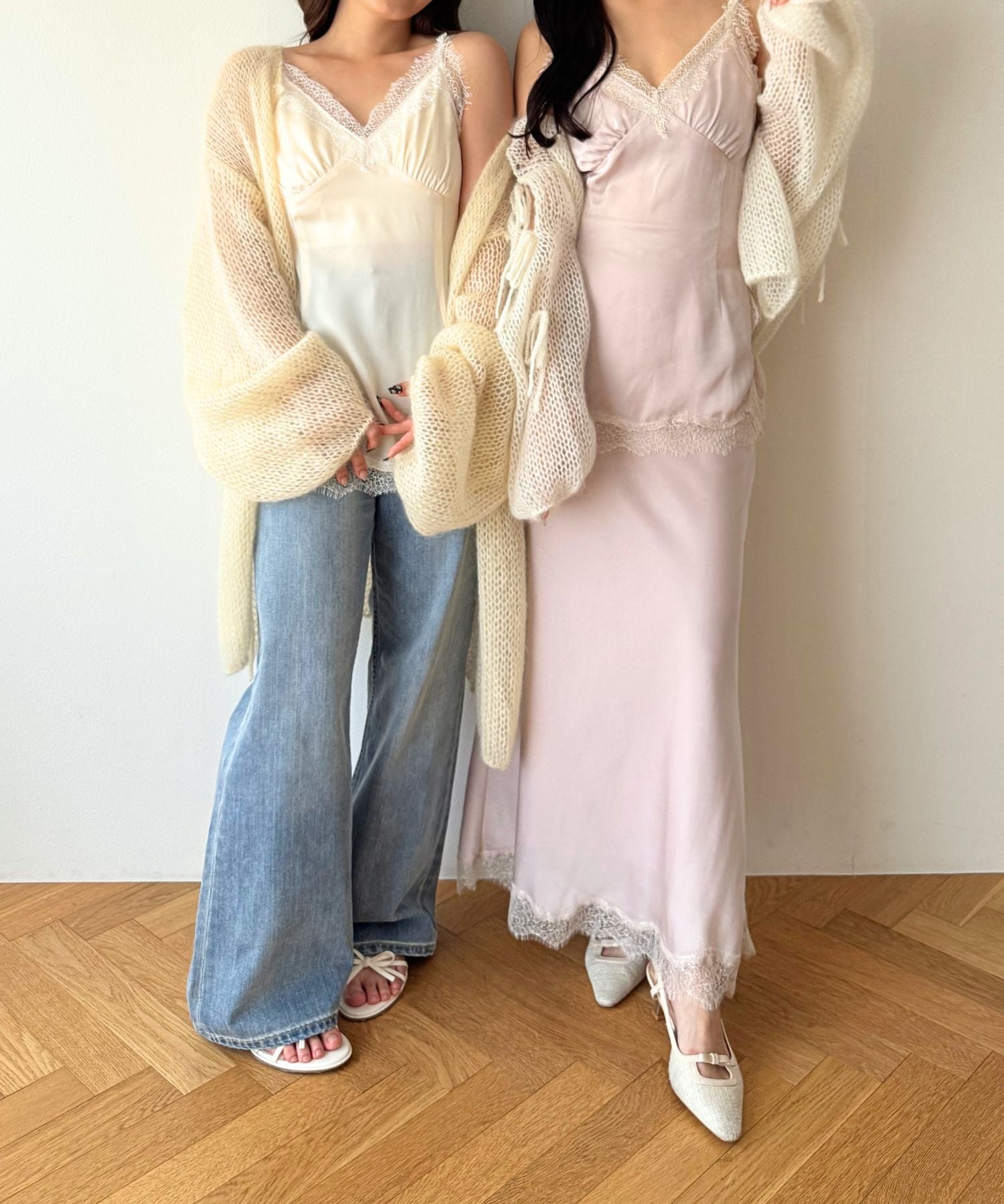 2WAYキッドモヘヤリボンスリーブニット