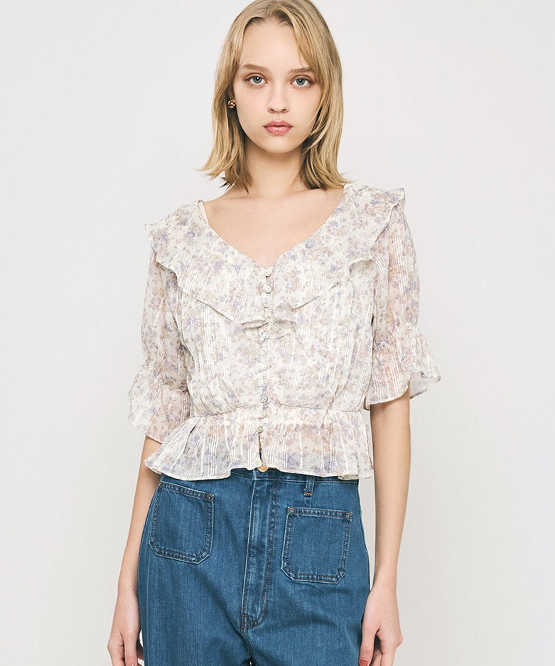 フルールラメシフォンブラウス