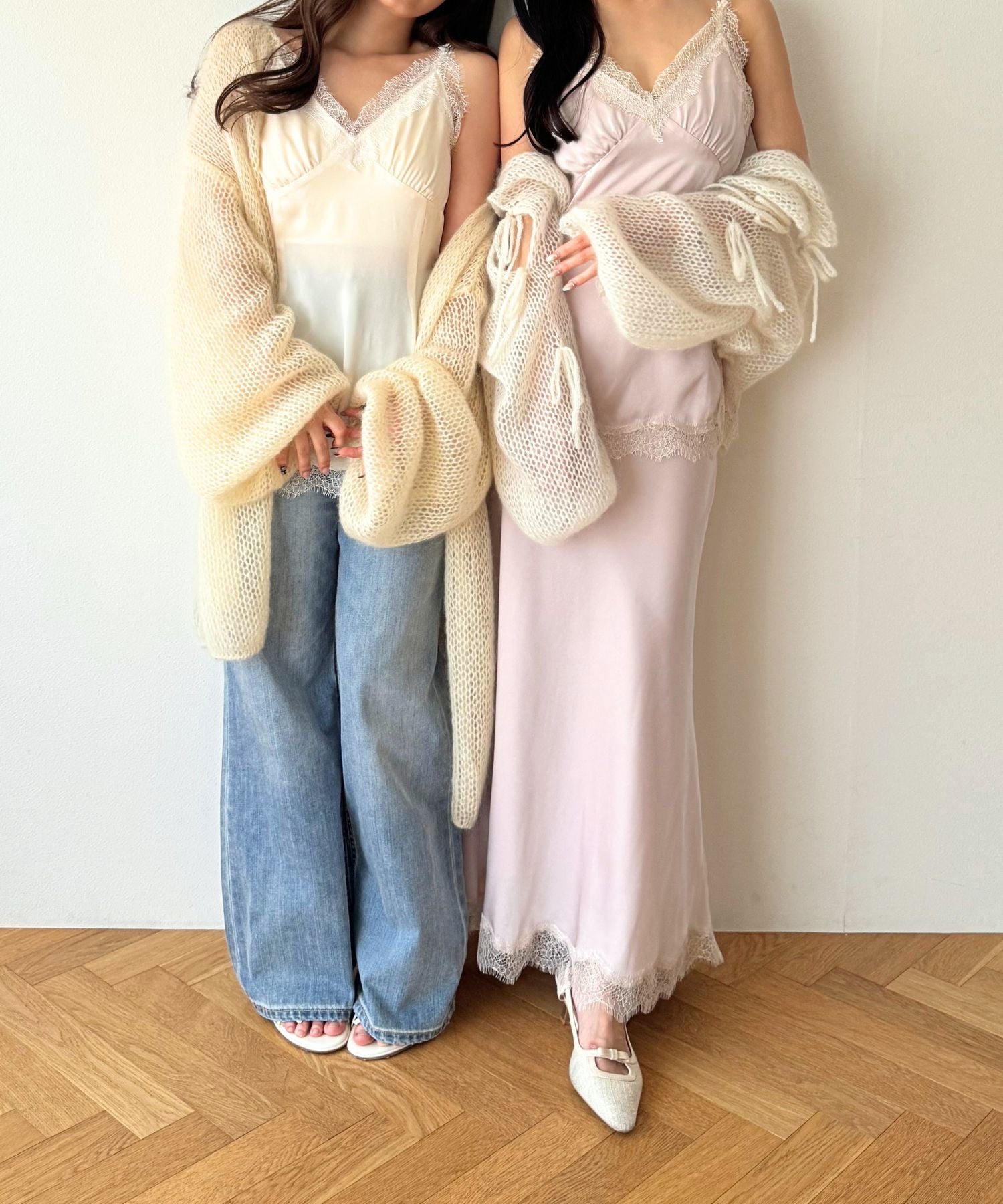 2WAYキッドモヘヤリボンスリーブニット