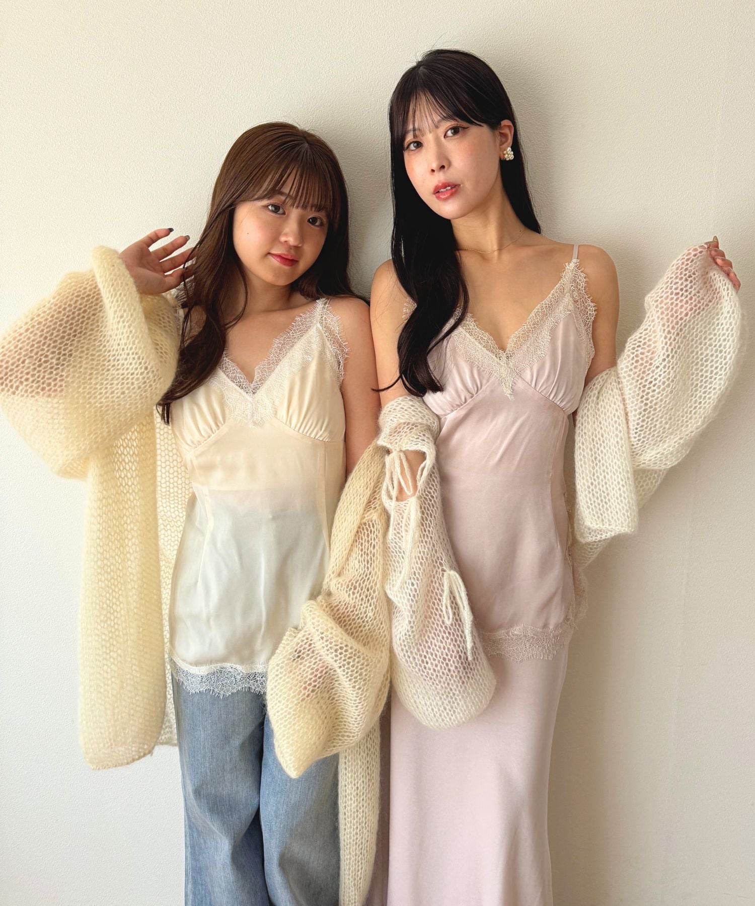 2WAYキッドモヘヤリボンスリーブニット