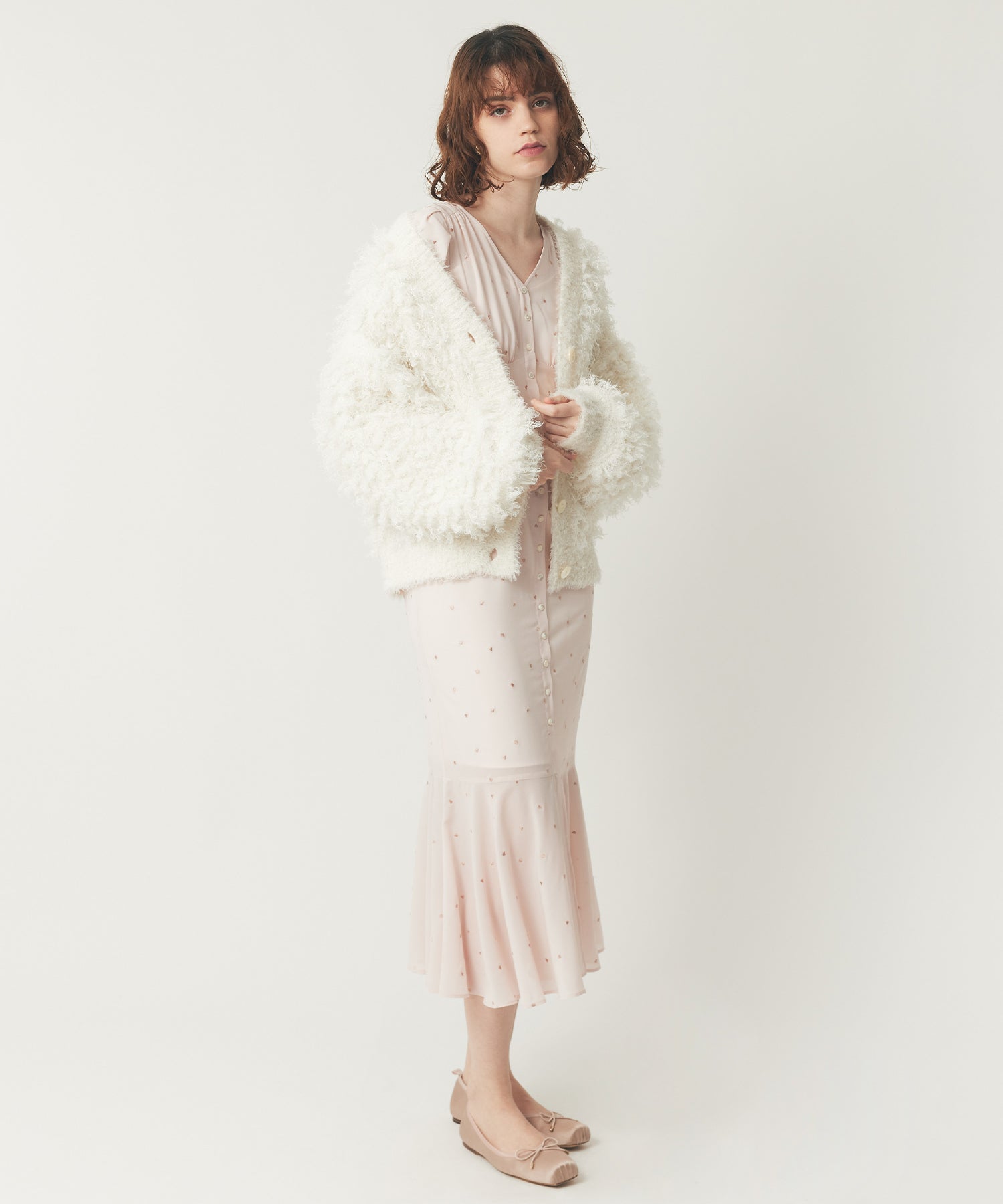シフォンハート刺繍ワンピース