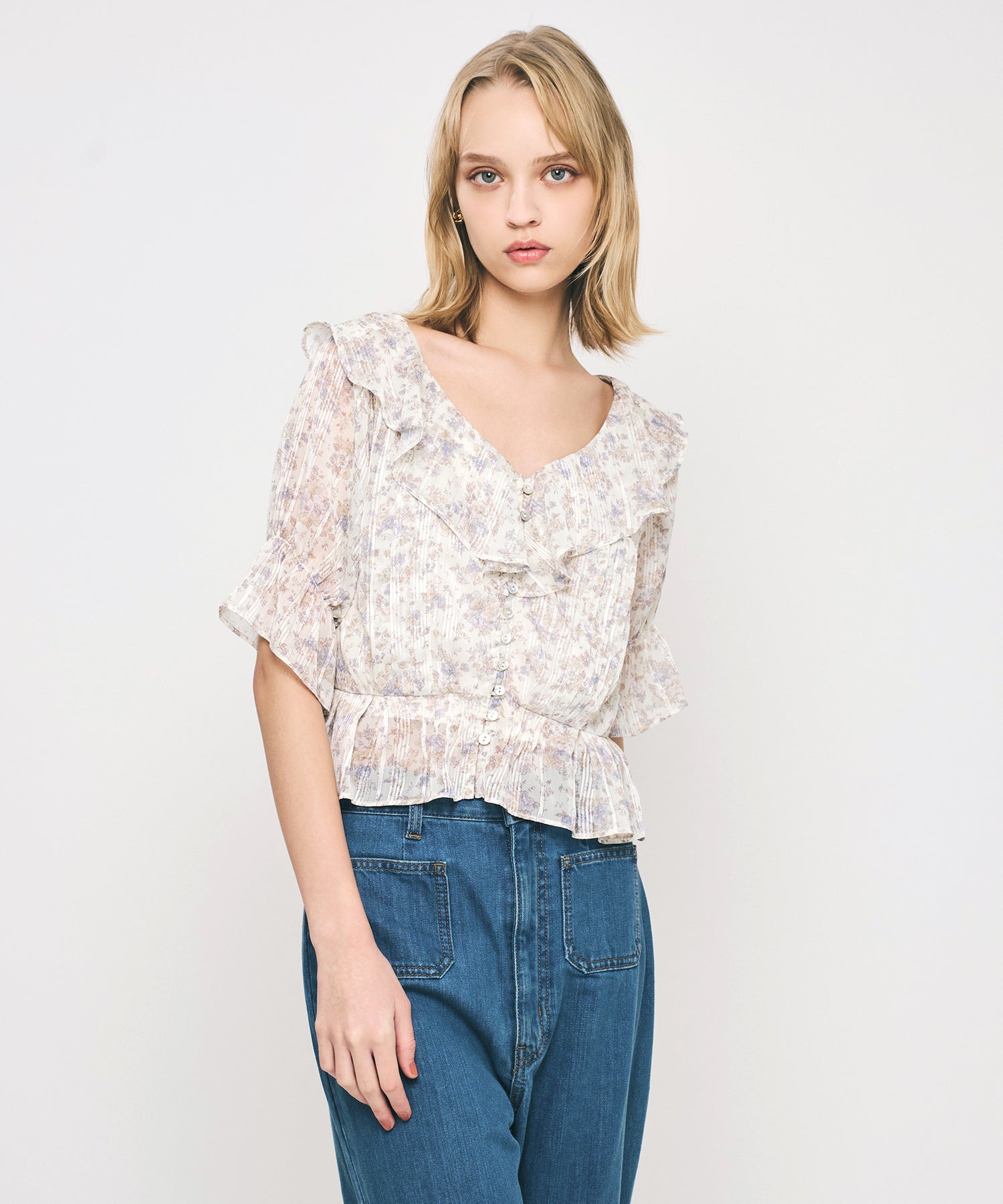 フルールラメシフォンブラウス