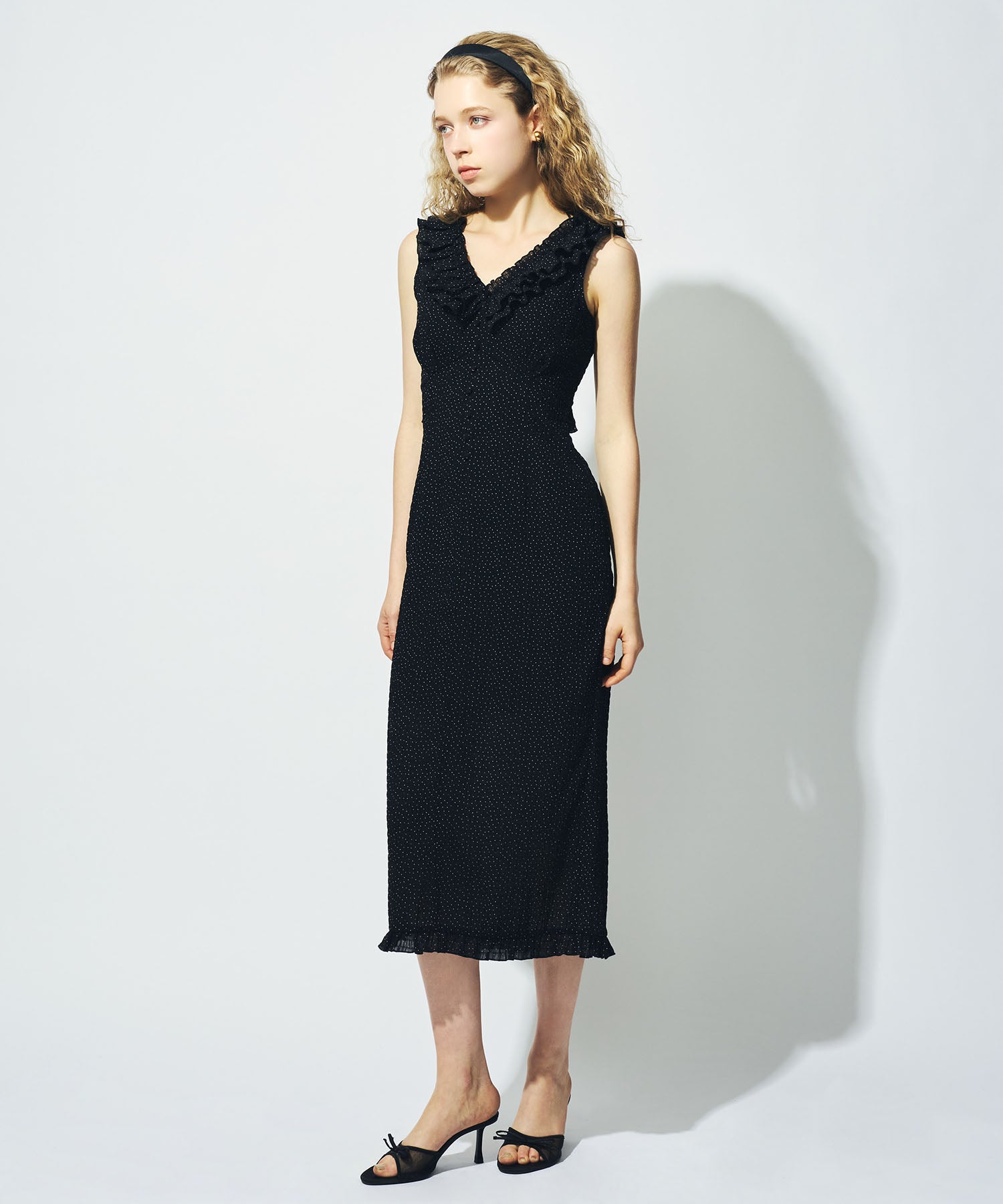 シフォンドットフリルワンピース