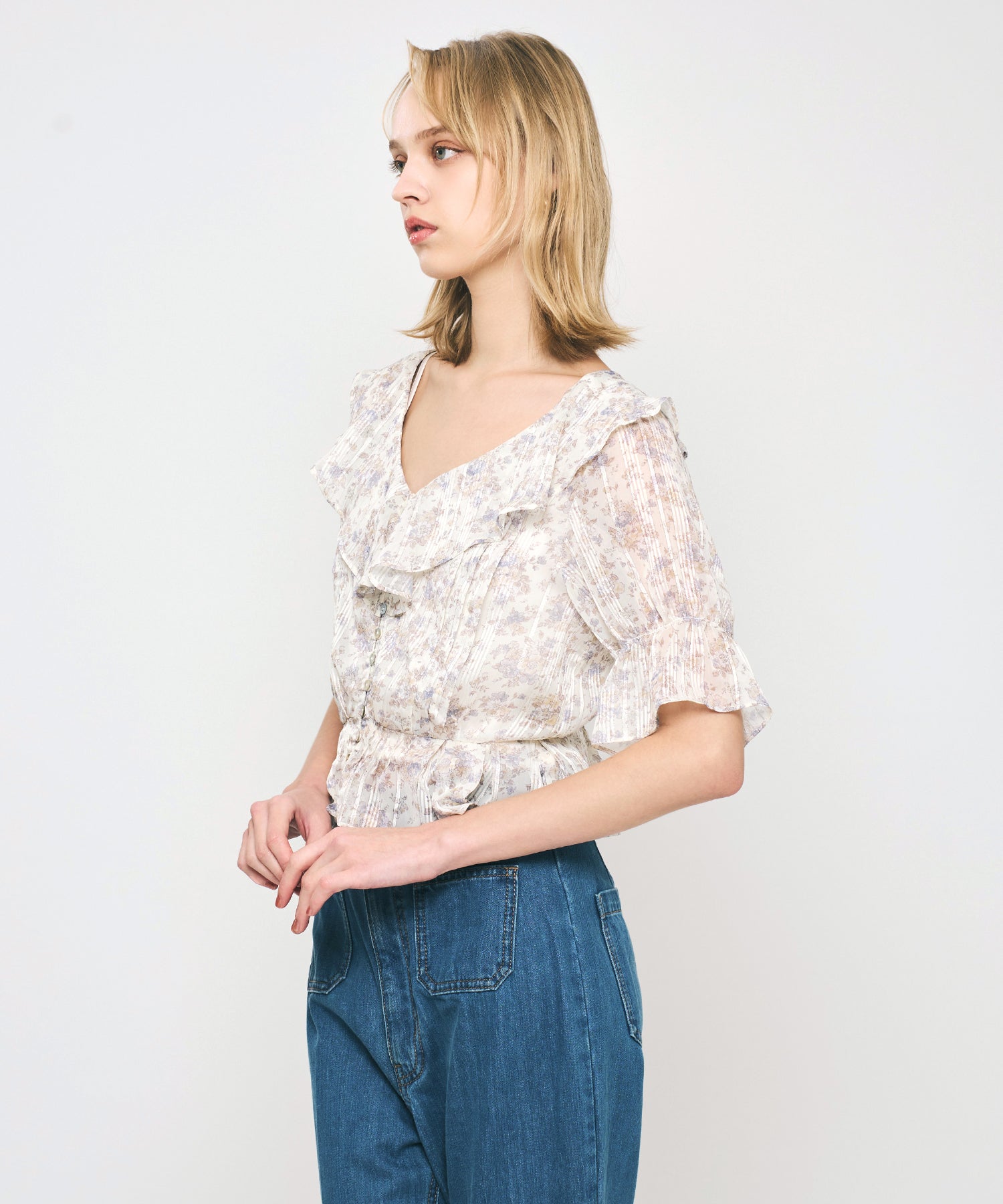 フルールラメシフォンブラウス