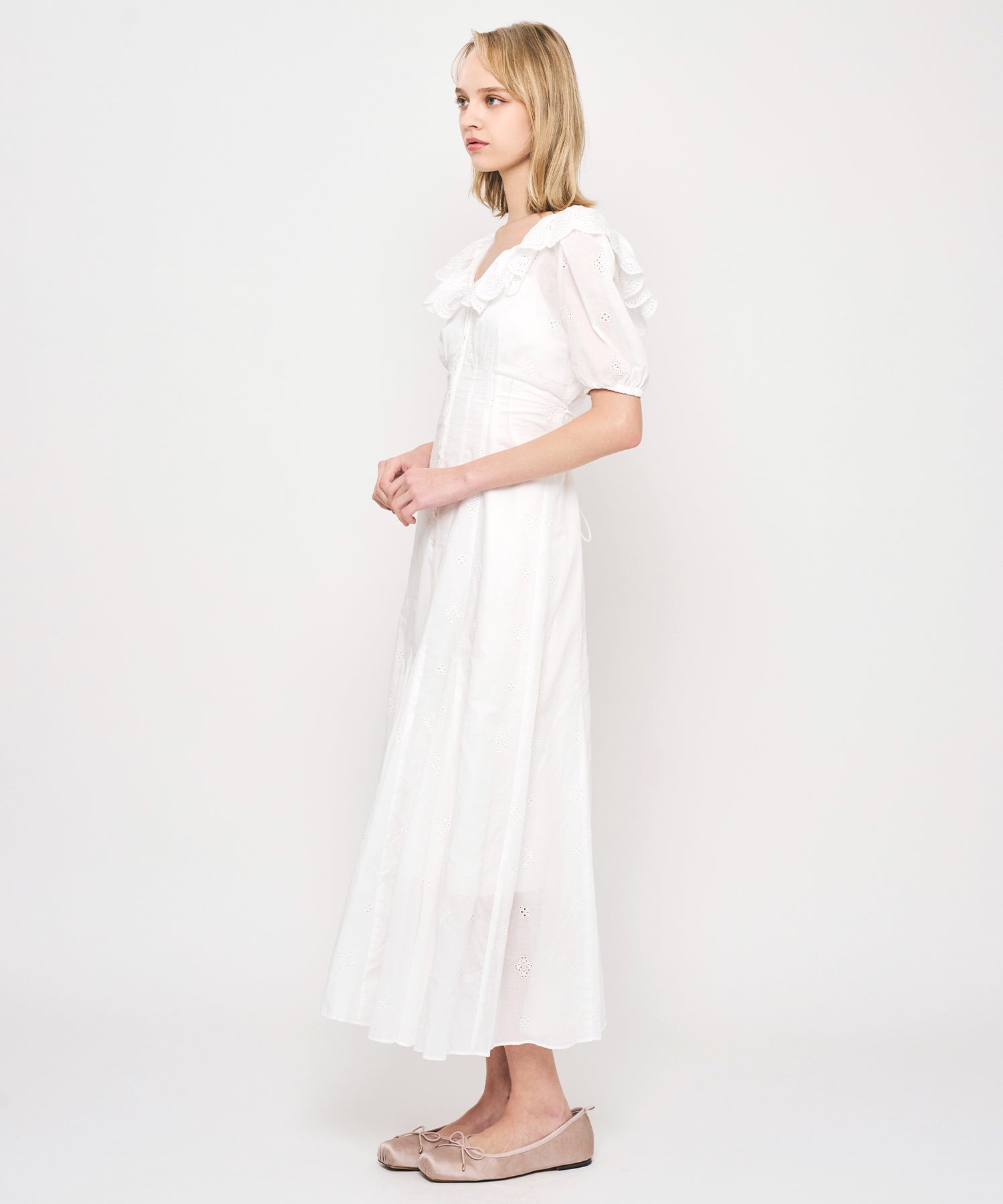 コットンボイルフラワーワンピース