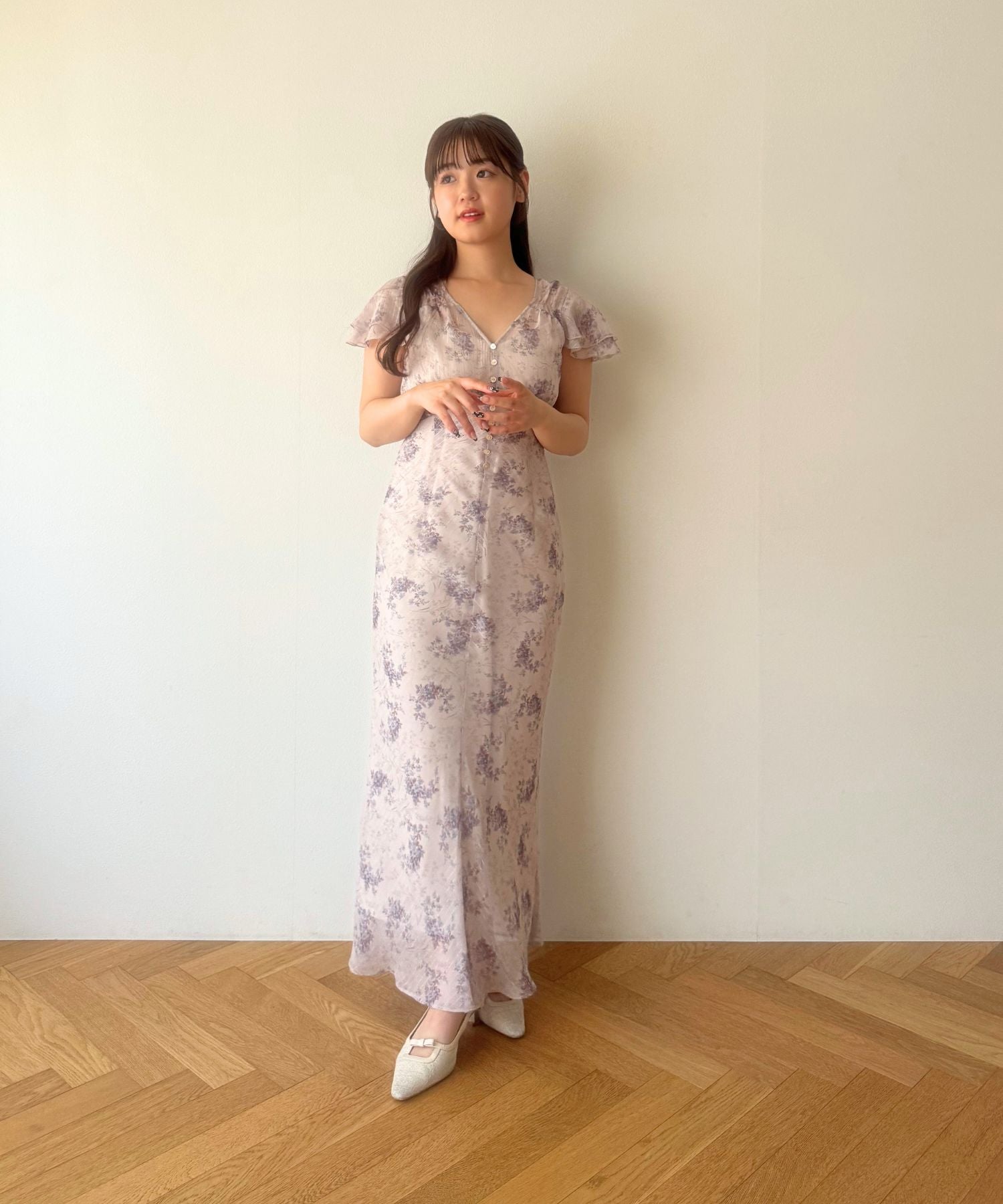 Violetteラメシフォンドレス