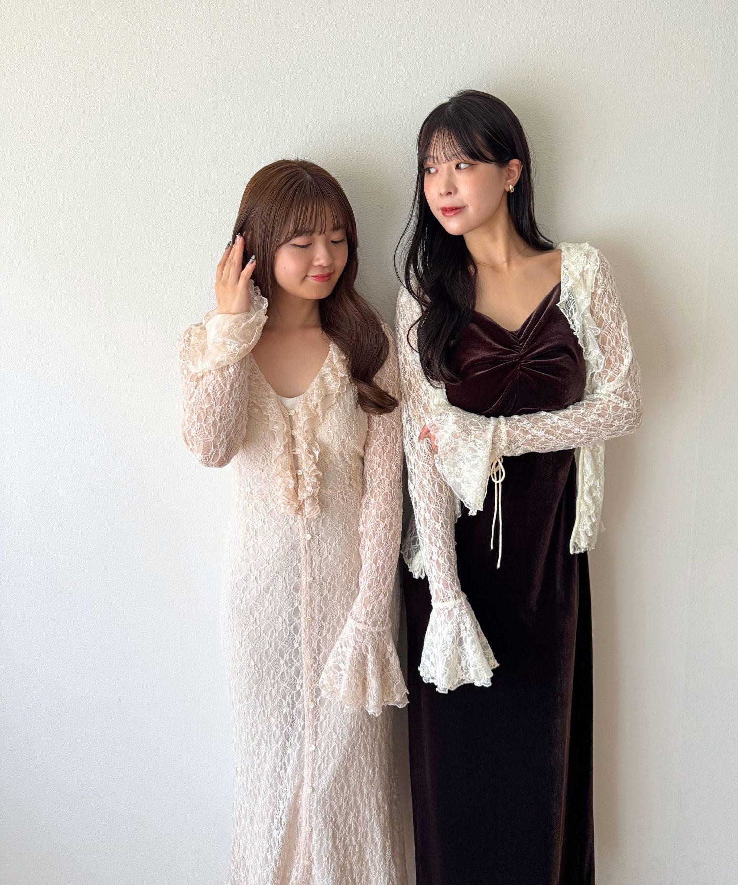 ベロアギャザーキャミワンピース