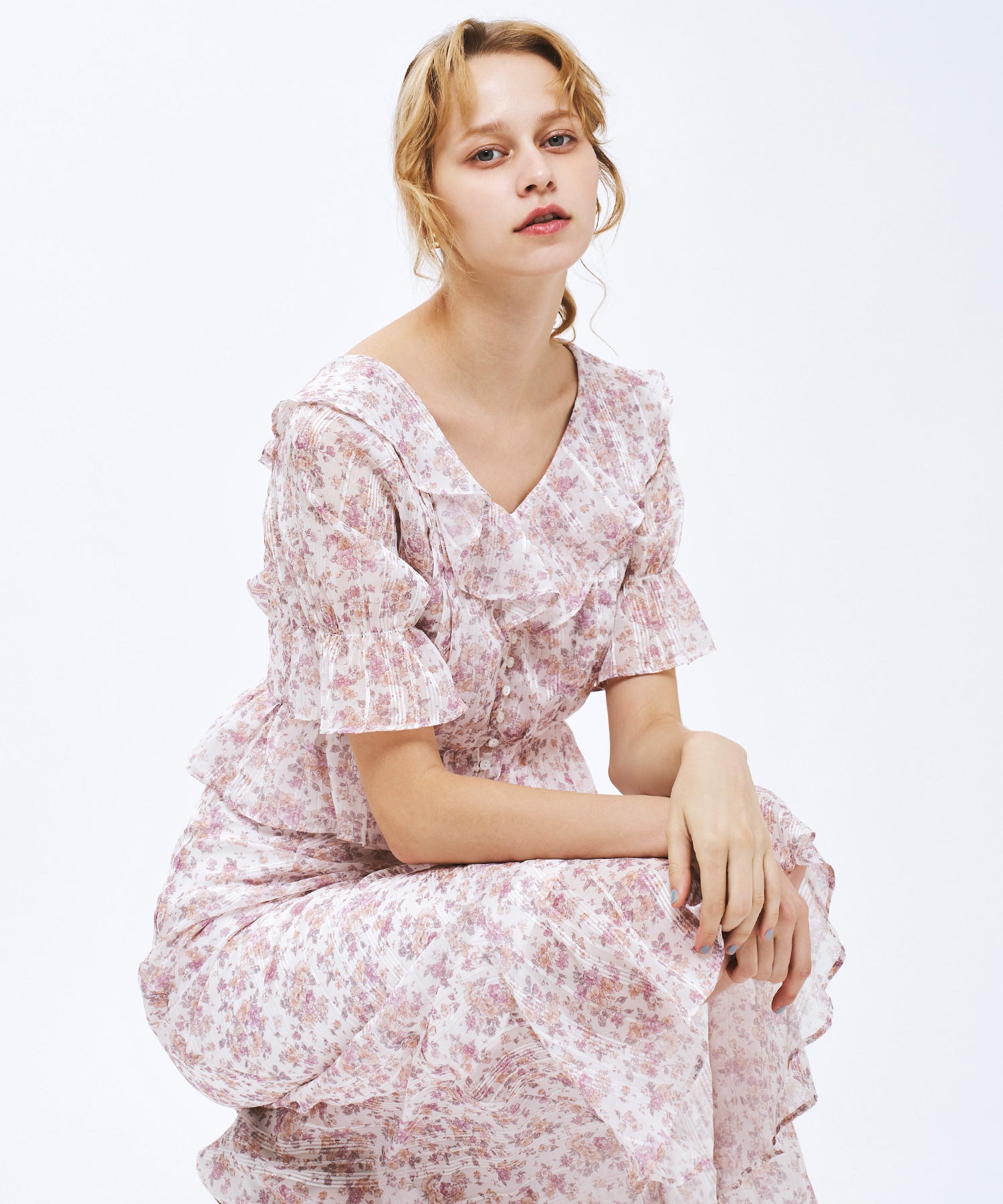 【予約】フルールラメシフォンブラウス