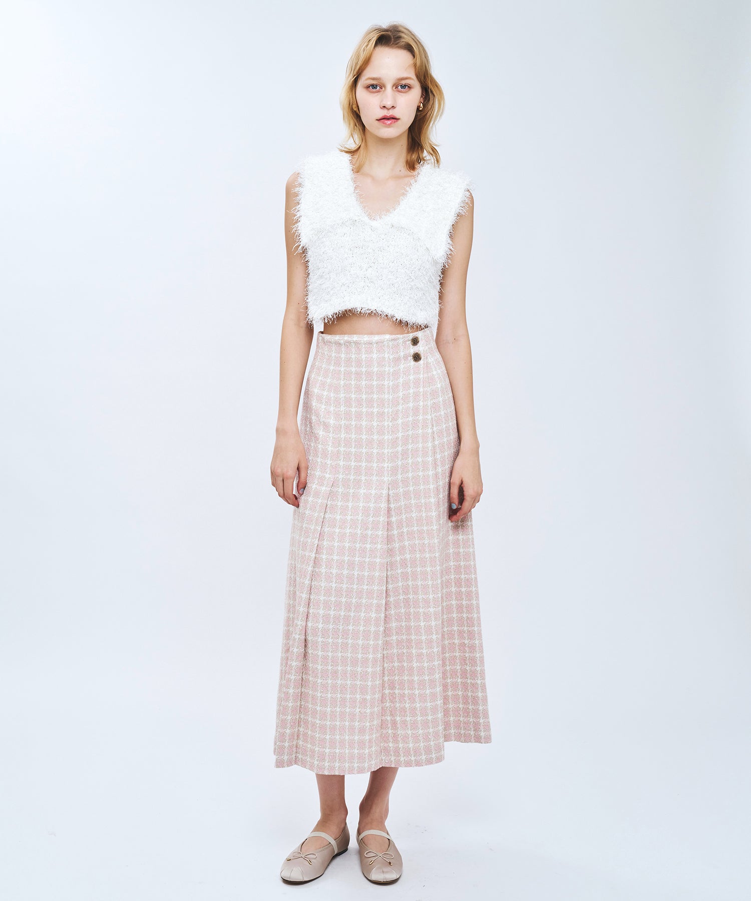 リボンシャギーカラーニット