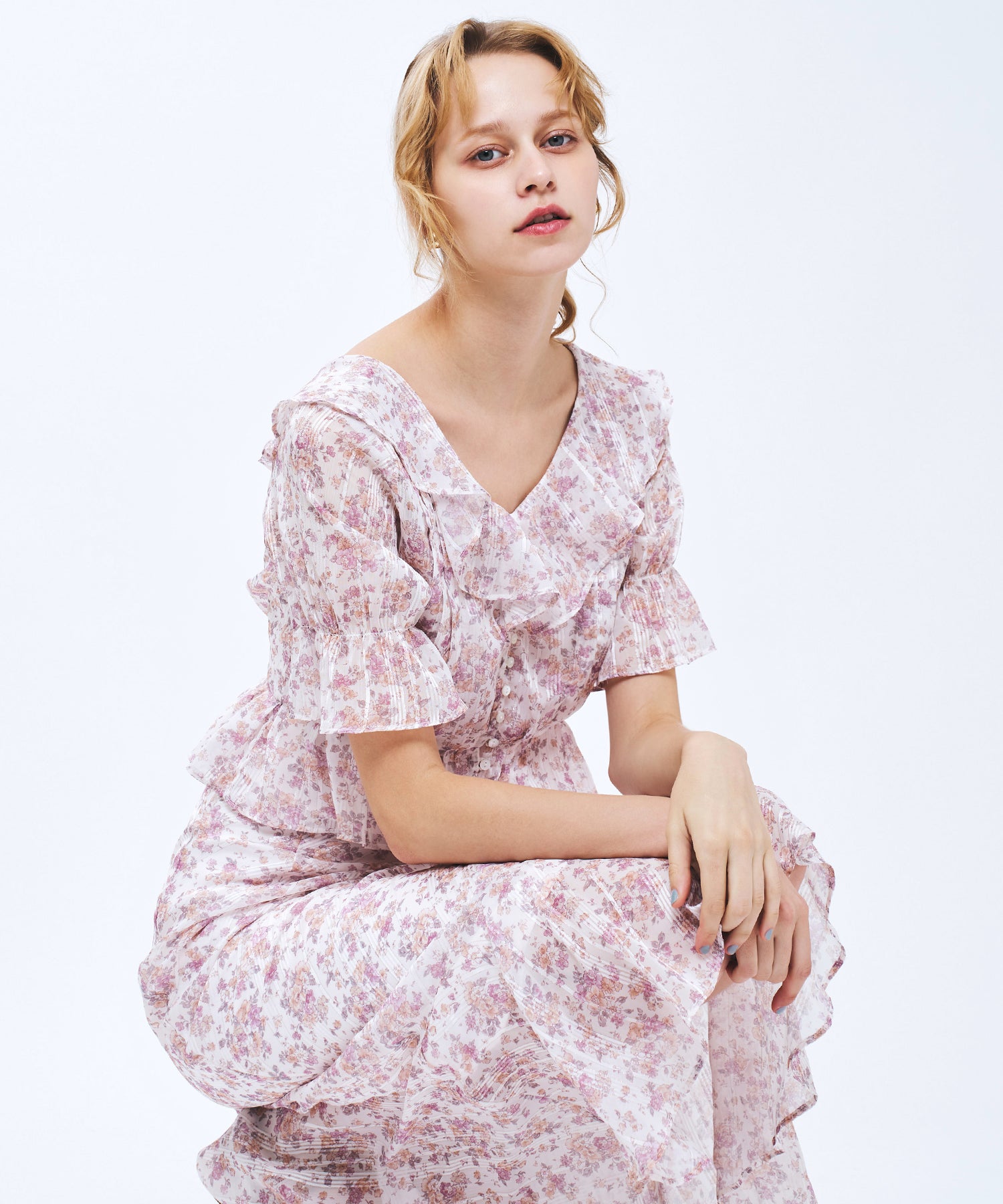 【予約】フルールラメシフォンスカート