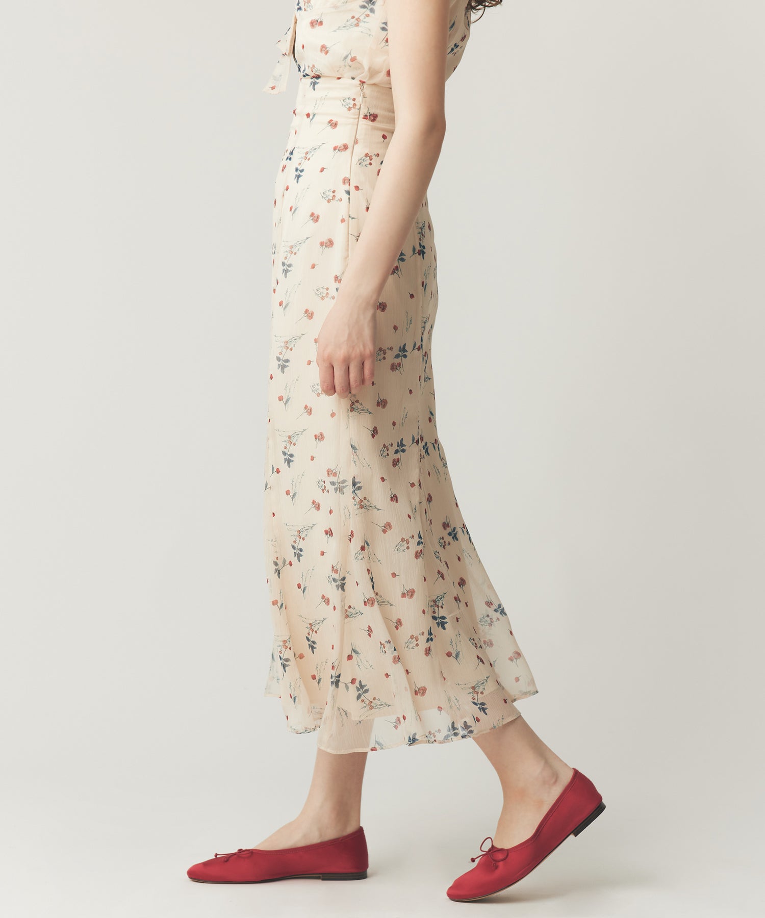 シアーシフォンフラワースカート