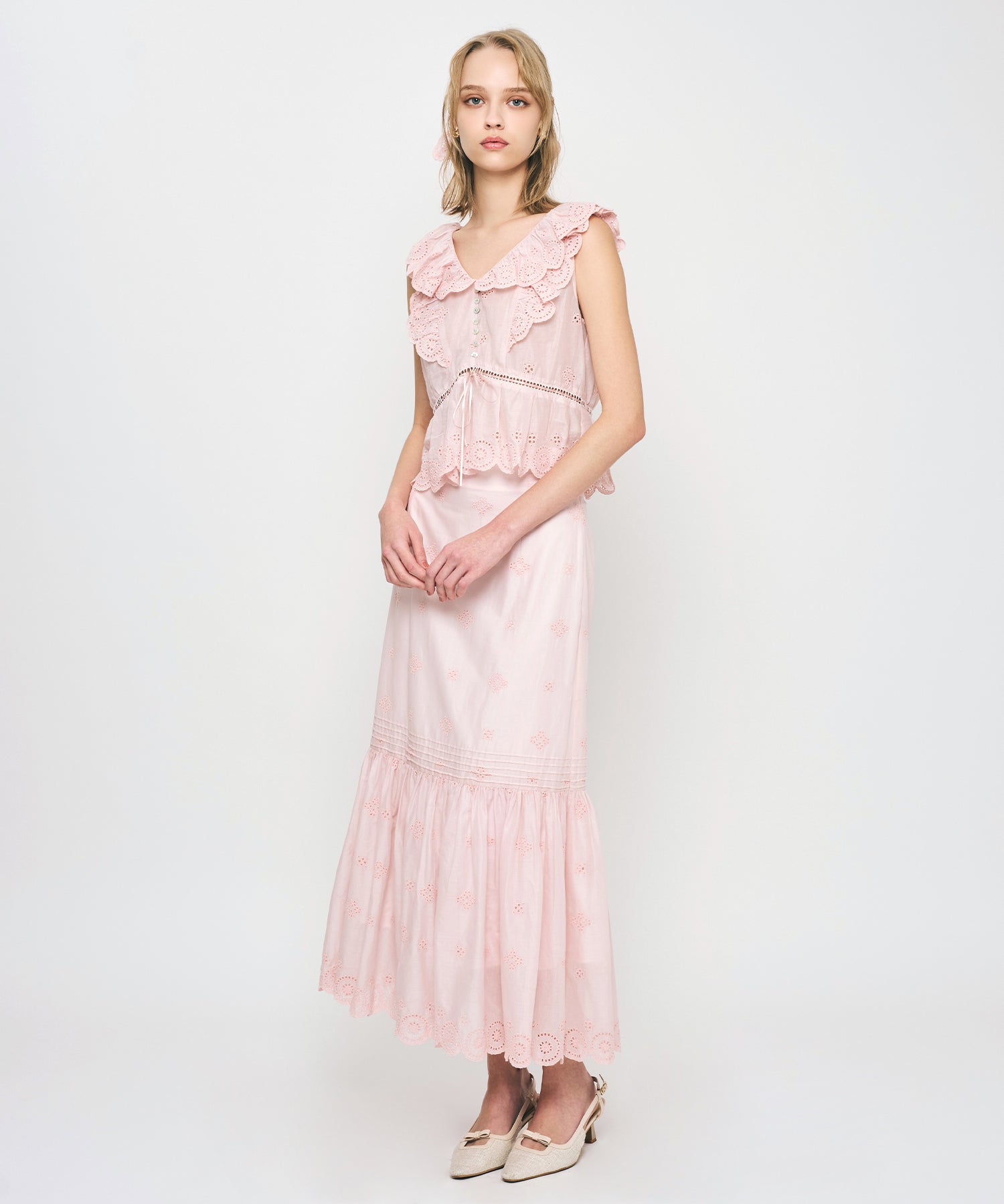 コットンボイルフラワースカート