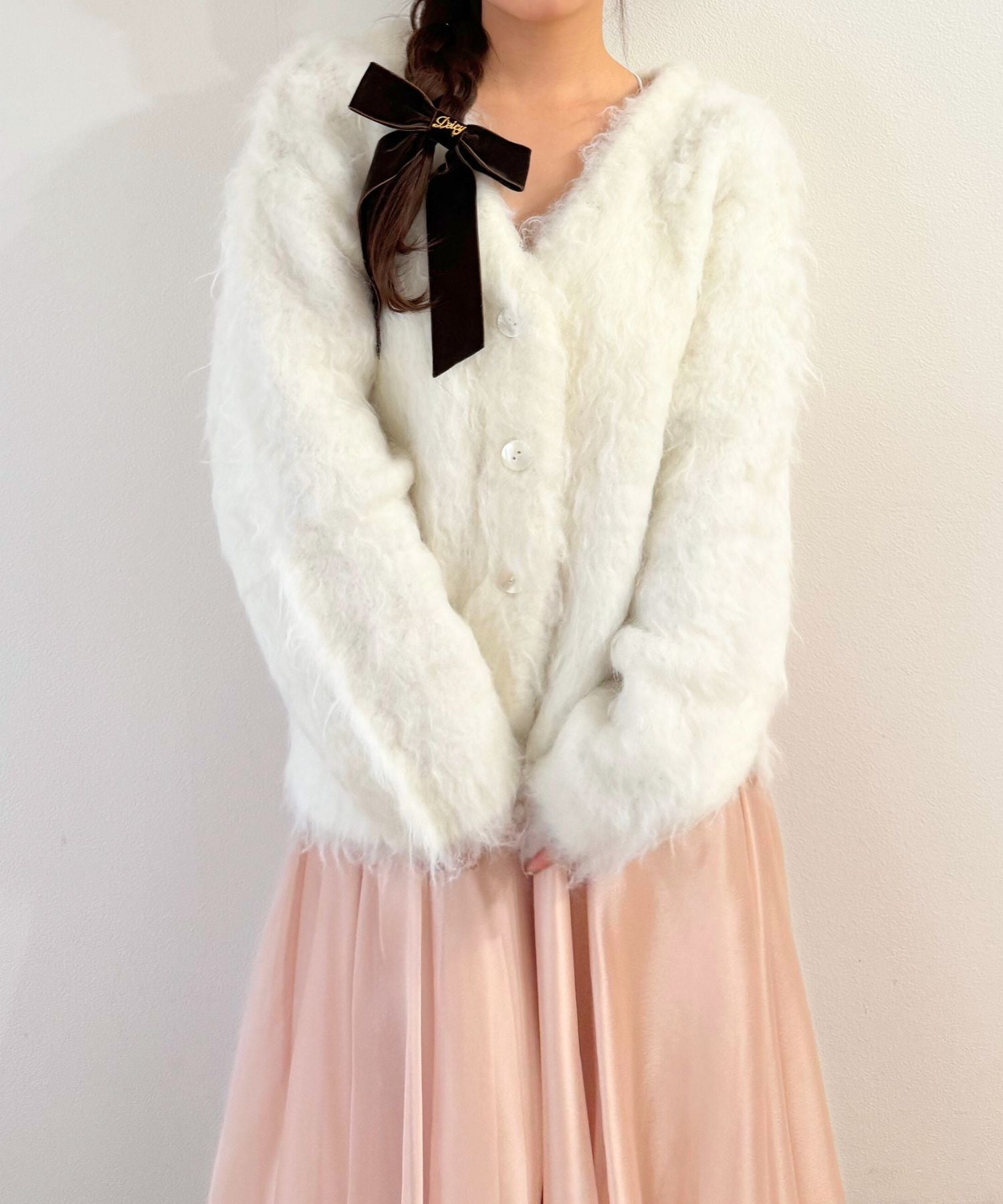 ブラッシュドシャギーカーディガン