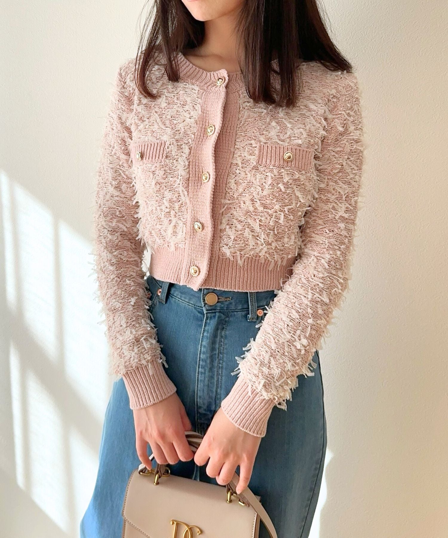 [Pre-order] Ribbon fringe cardigan