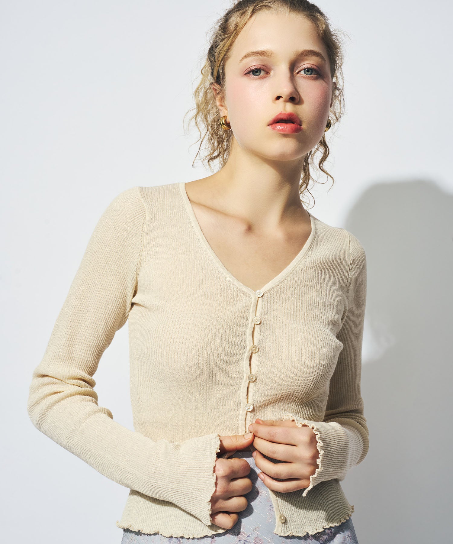 【予約】シアーリブニットカーディガン