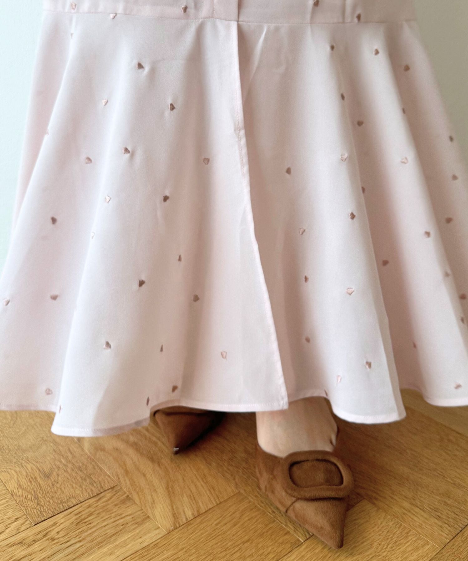 シフォンハート刺繍ワンピース