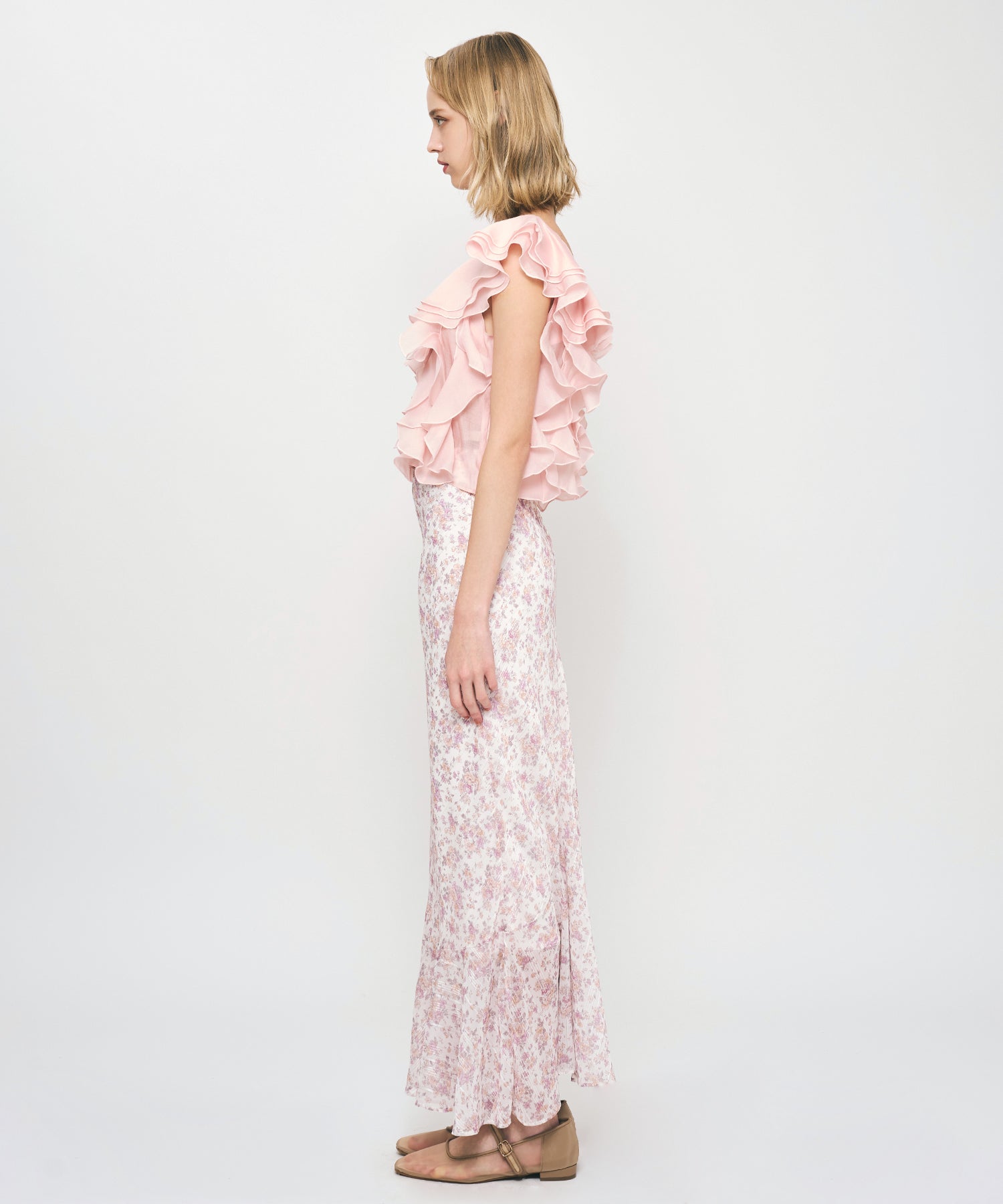 【予約】シアーフレアフリルブラウス