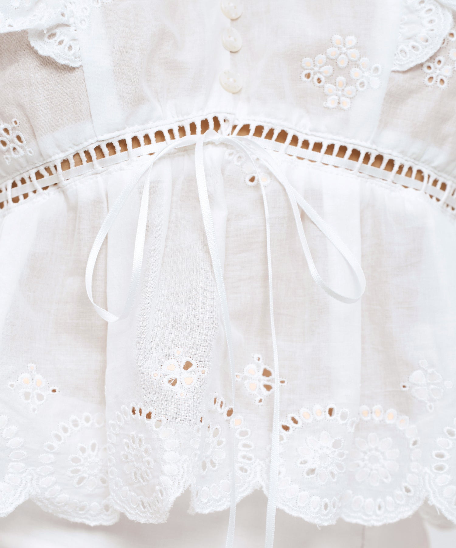 コットンボイルフラワーブラウス