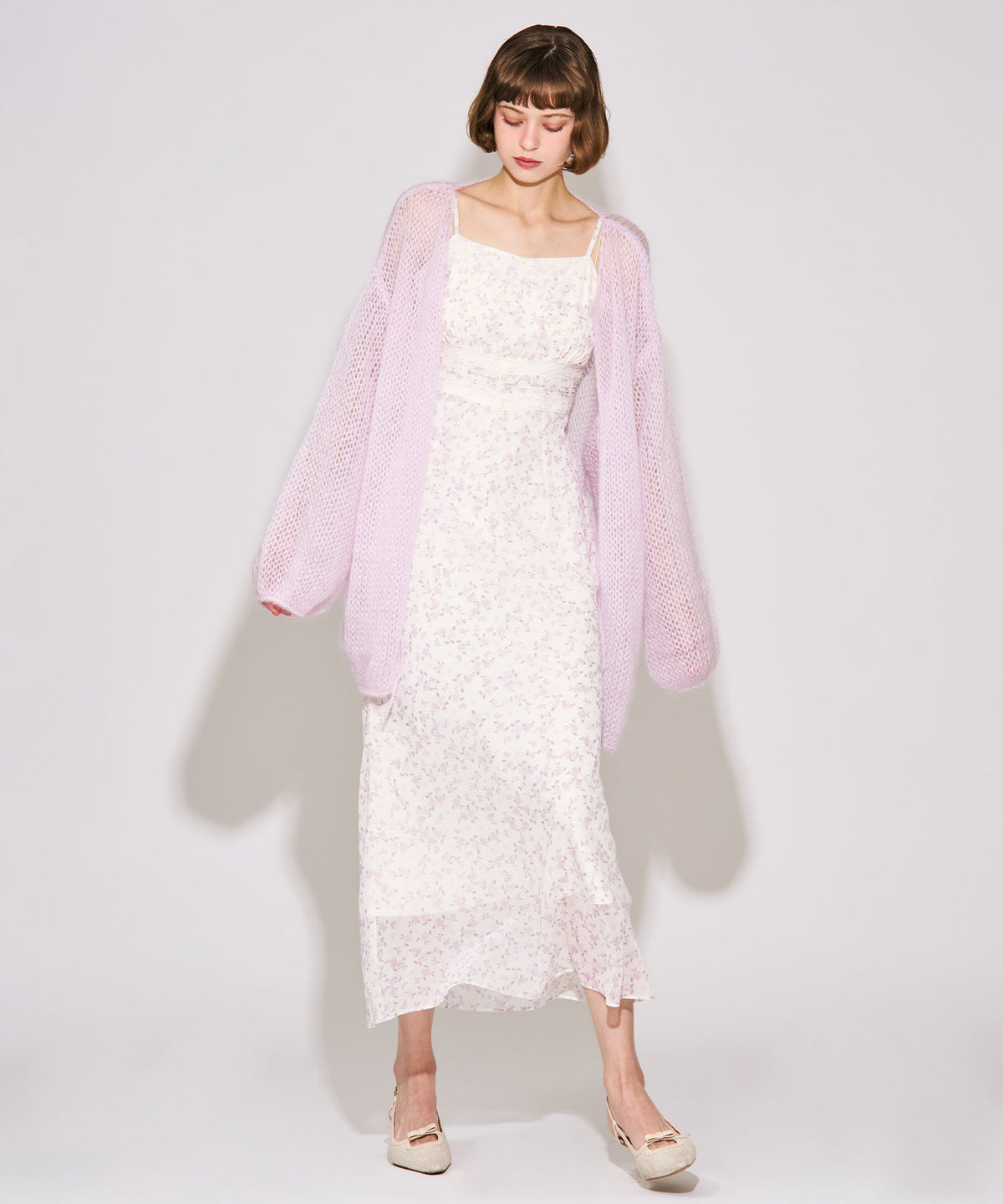 2WAYキッドモヘヤシアーニット