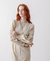 鏤空條紋女士連身裙