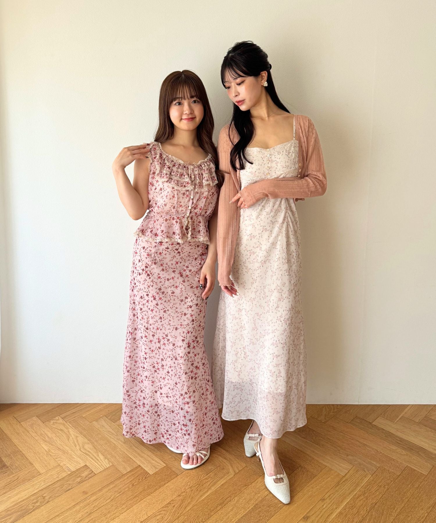 シフォンフルールバイヤススカート