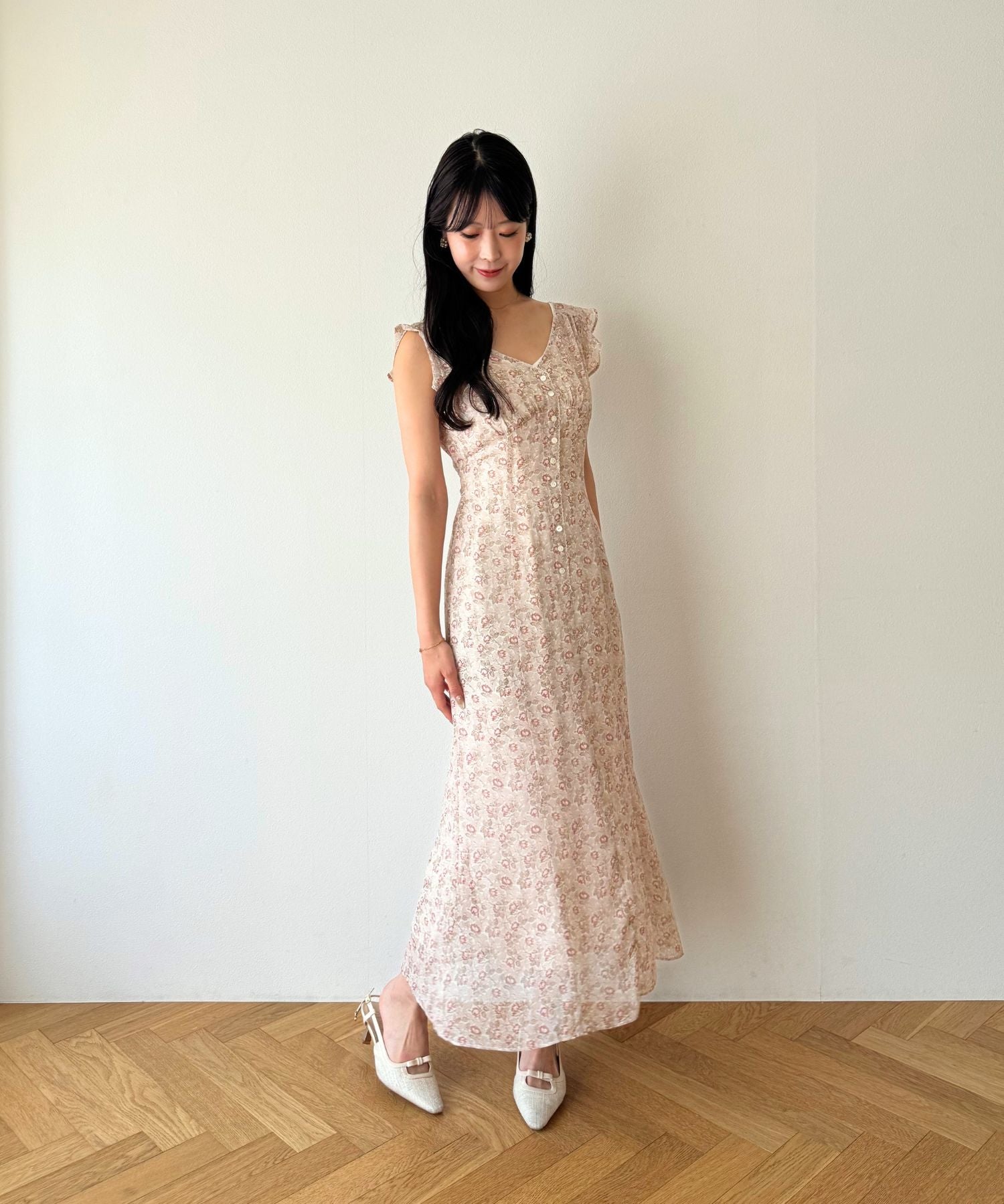 ヴィンテージローズシフォンワンピース