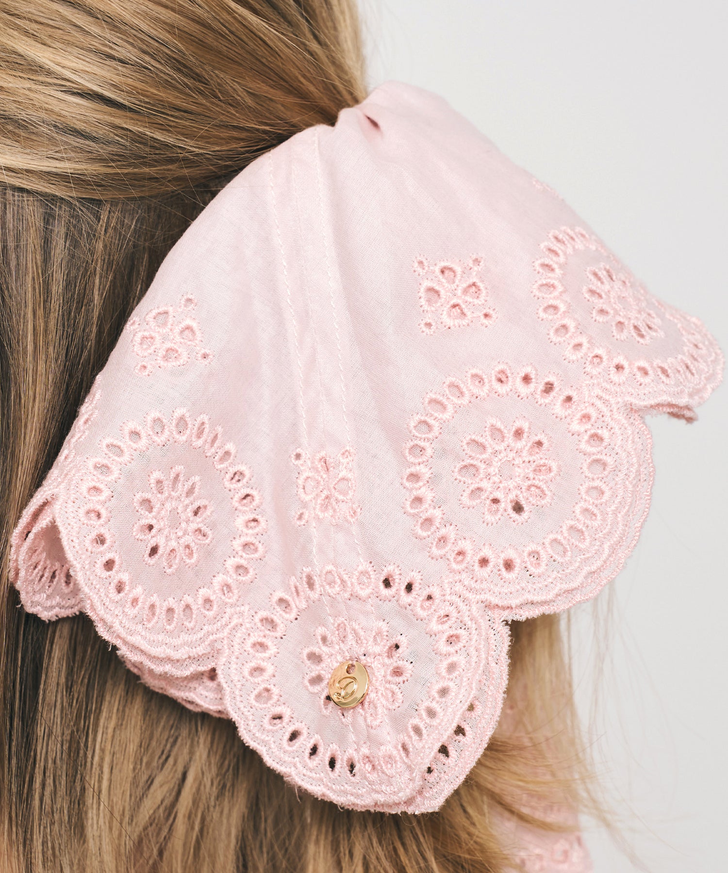 コットンボイルフラワーシュシュ