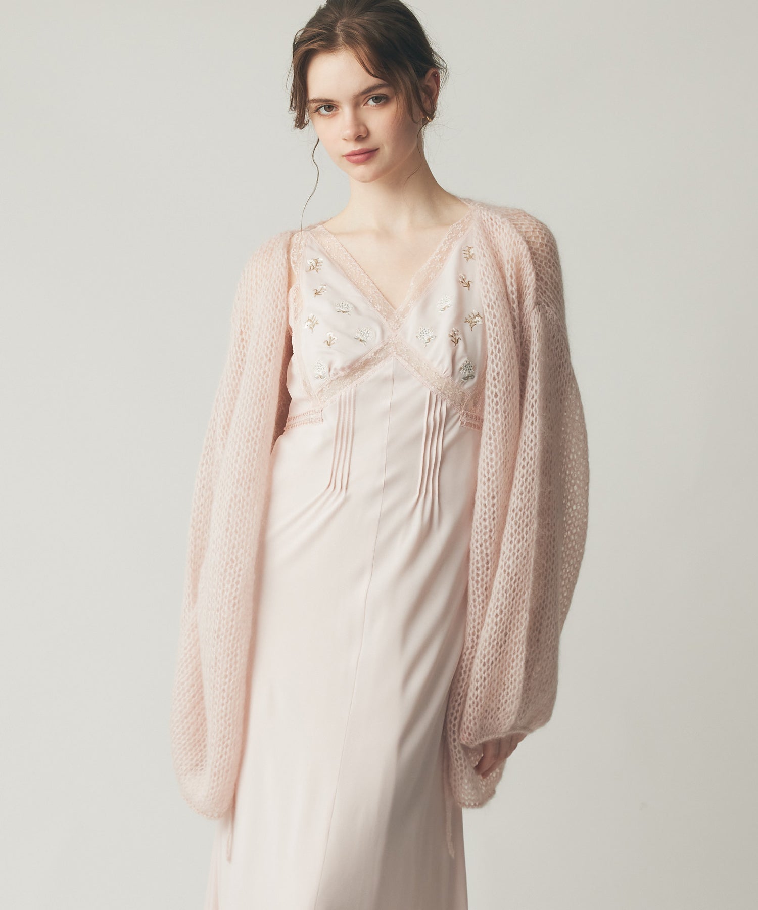 DEICY ME COUTURE 2WAYキッドモヘヤシアーニット ベビーピンク 予約】2WAYキッドモヘヤシアーニット