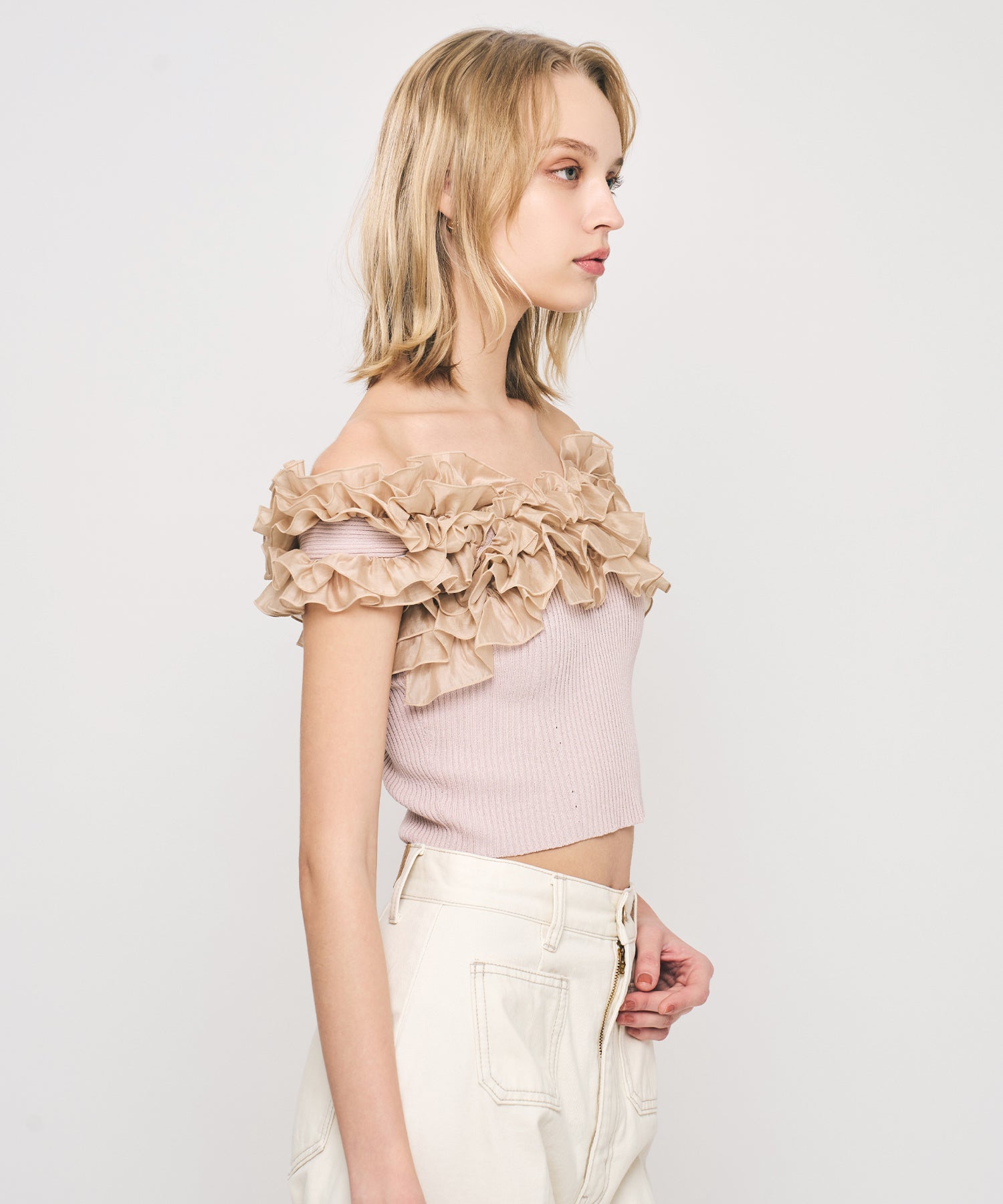 フリル2wayオフショルニット