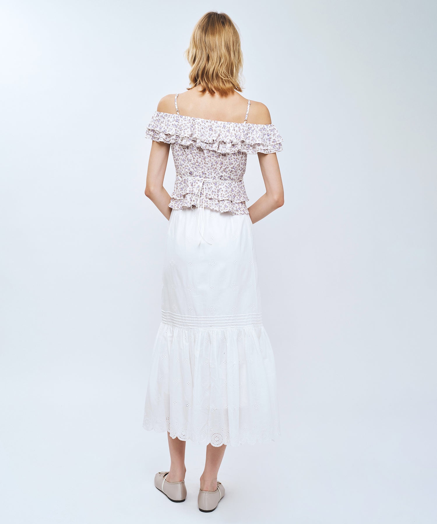 【予約】ローズフリル2wayオフショルブラウス