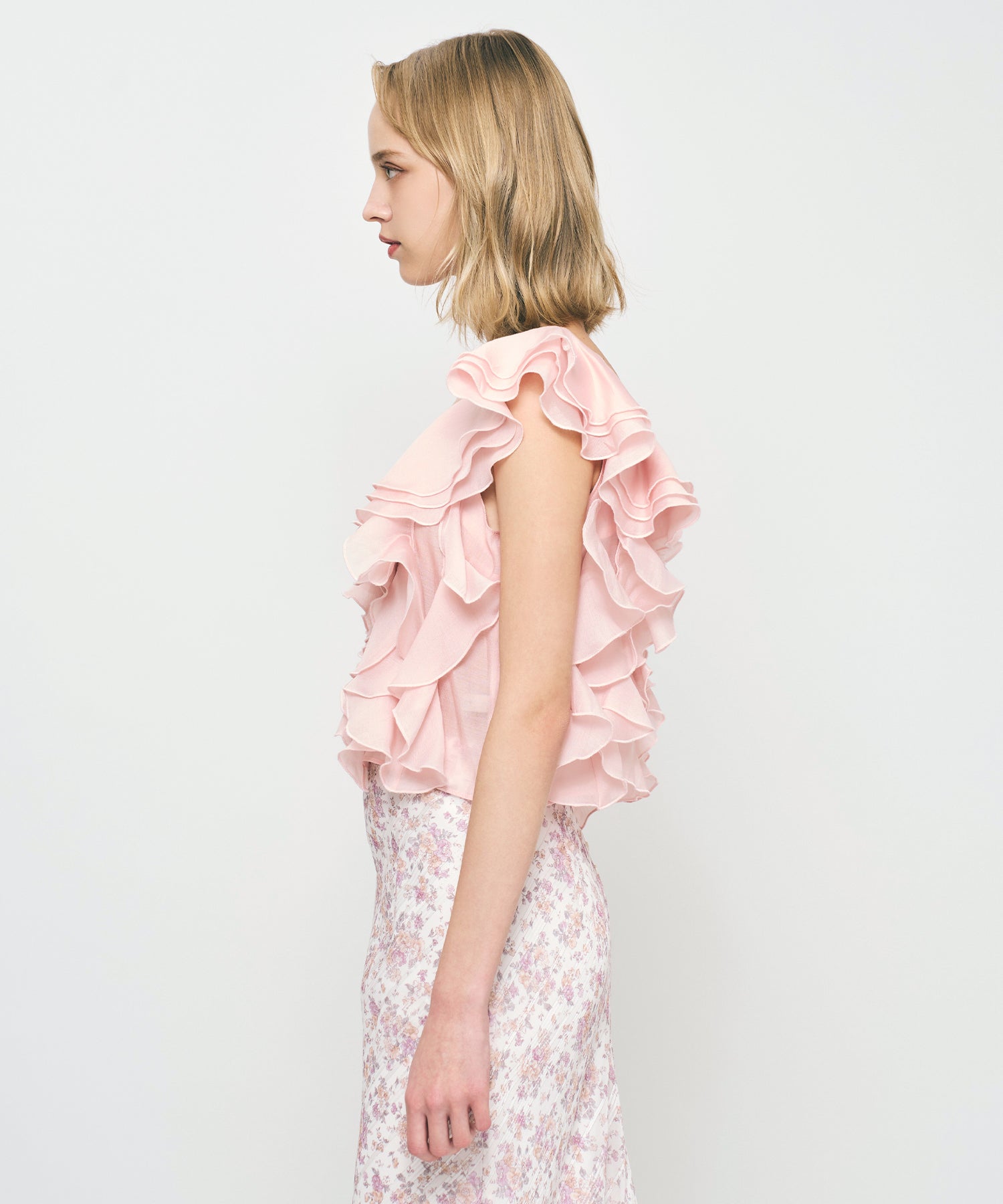 【予約】シアーフレアフリルブラウス