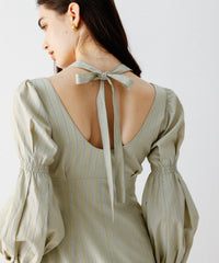 鏤空條紋女士連身裙