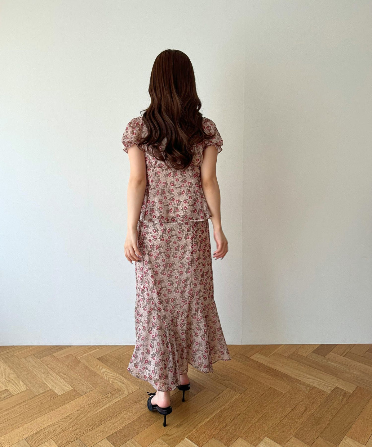ヴィンテージローズシフォンスカート