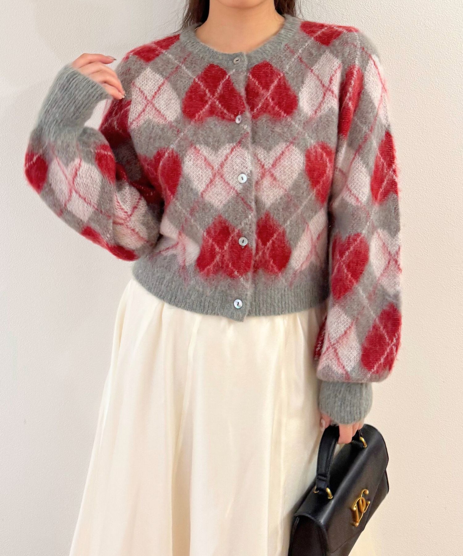 ハートアーガイルカーディガン