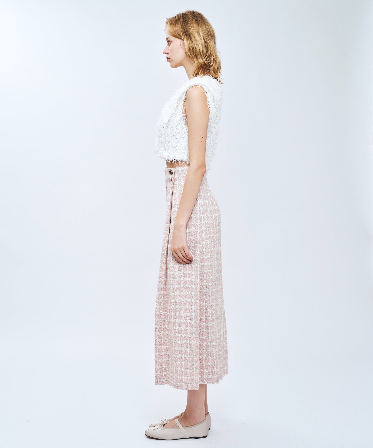 リボンシャギーカラーニット