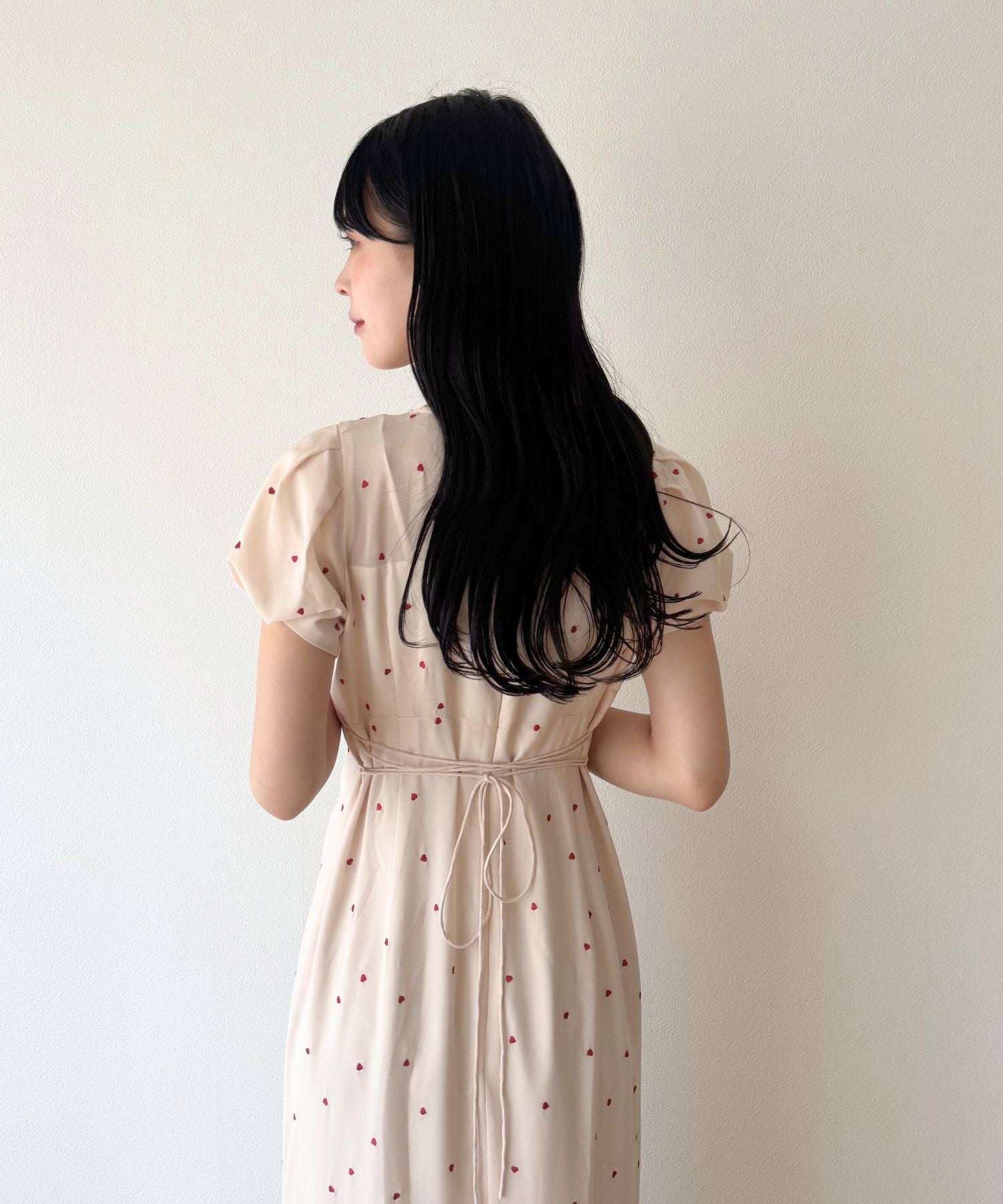 シフォンハート刺繍ワンピース
