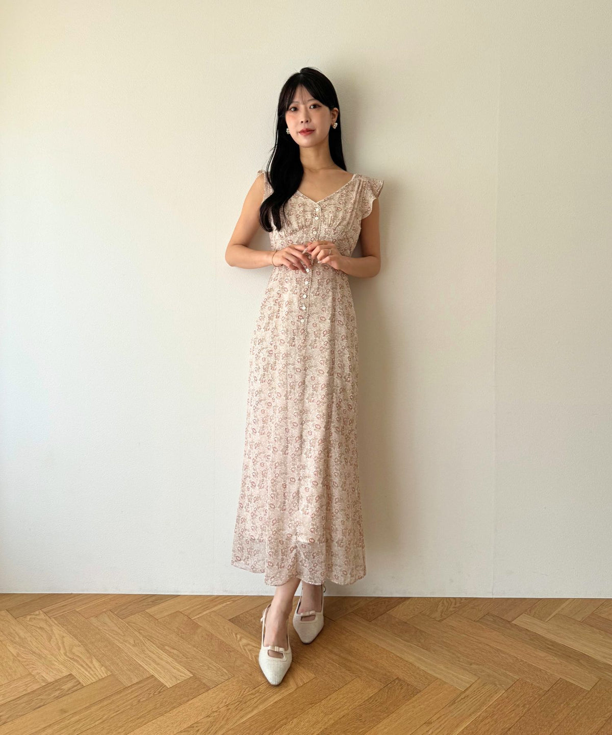 ヴィンテージローズシフォンワンピース