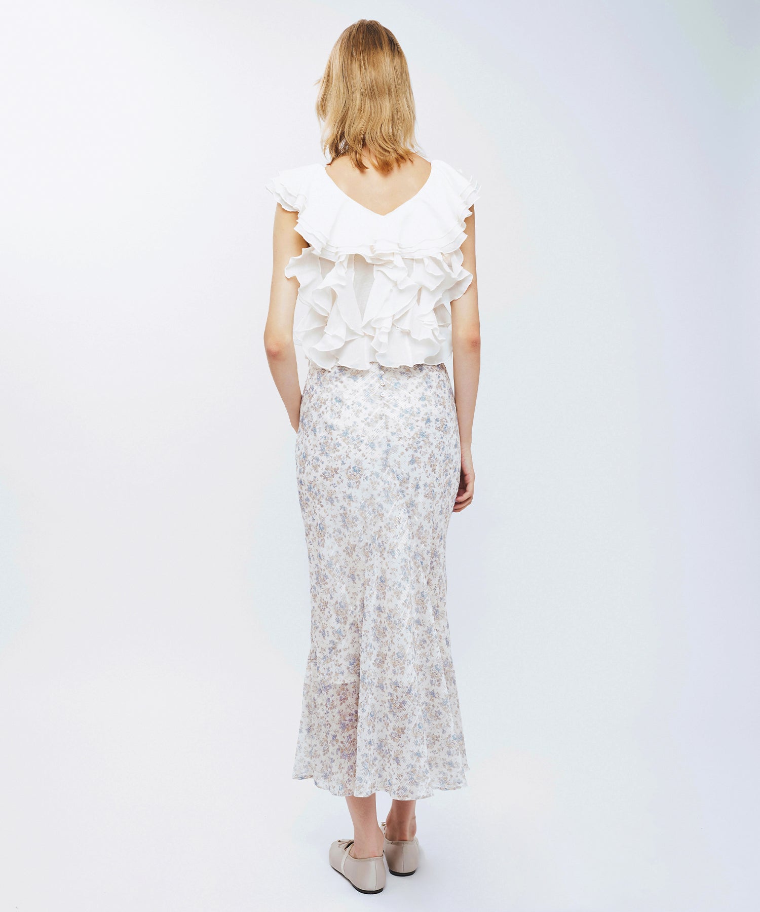 【予約】シアーフレアフリルブラウス